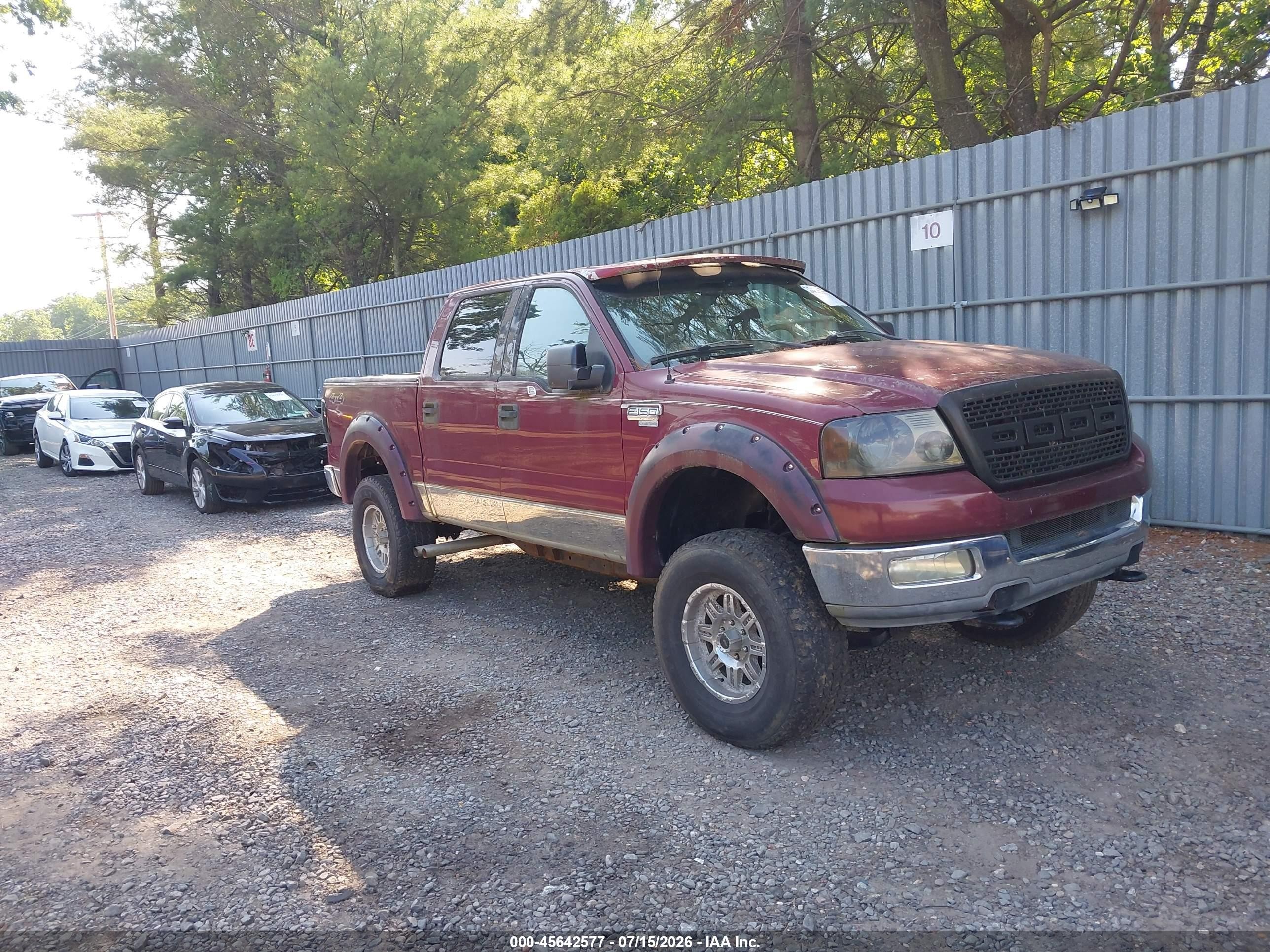 2004 Ford F-150 Xlt Maroon vin: 1FTRW14WX4KC40838