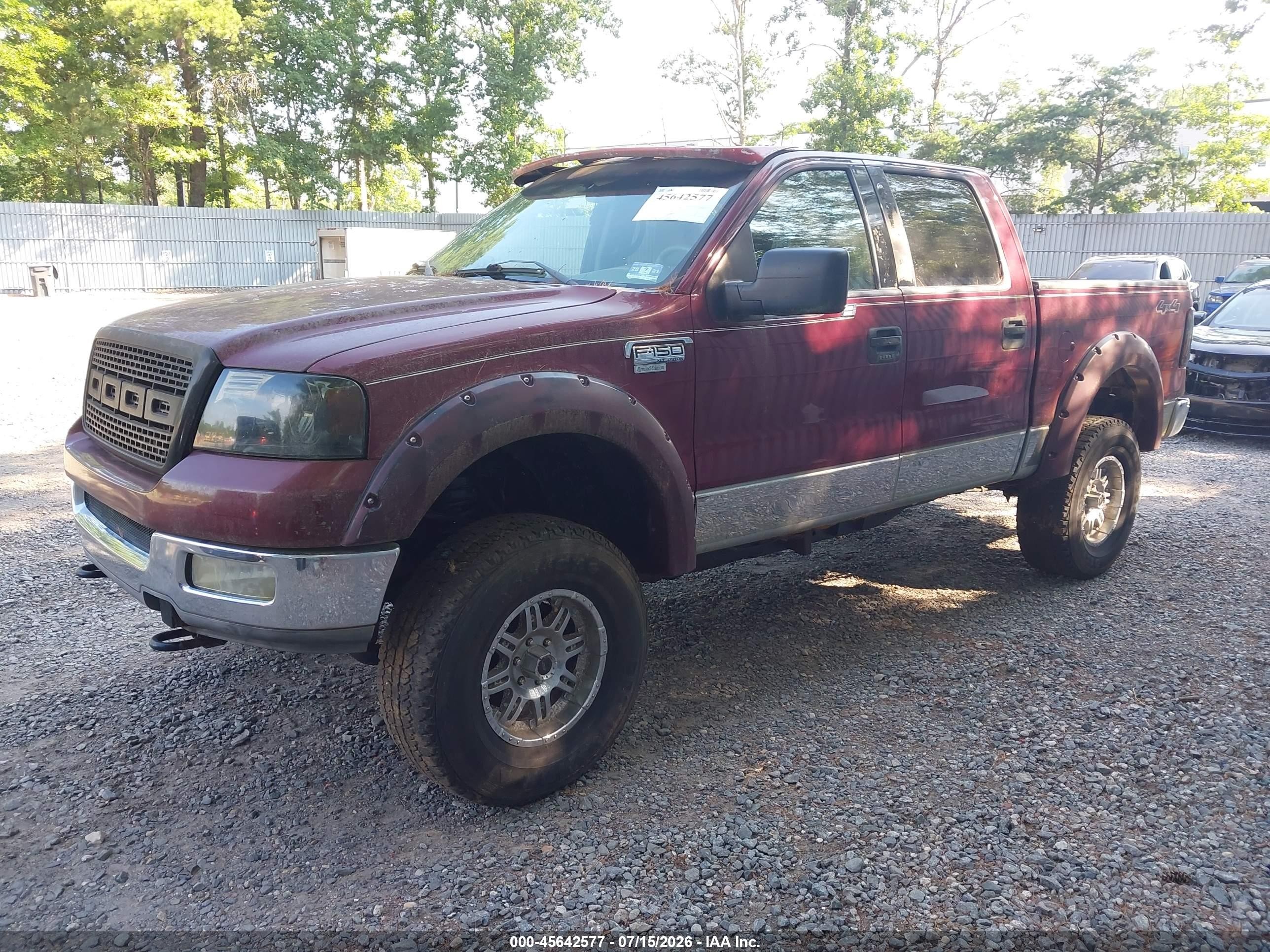 2004 Ford F-150 Xlt Maroon vin: 1FTRW14WX4KC40838