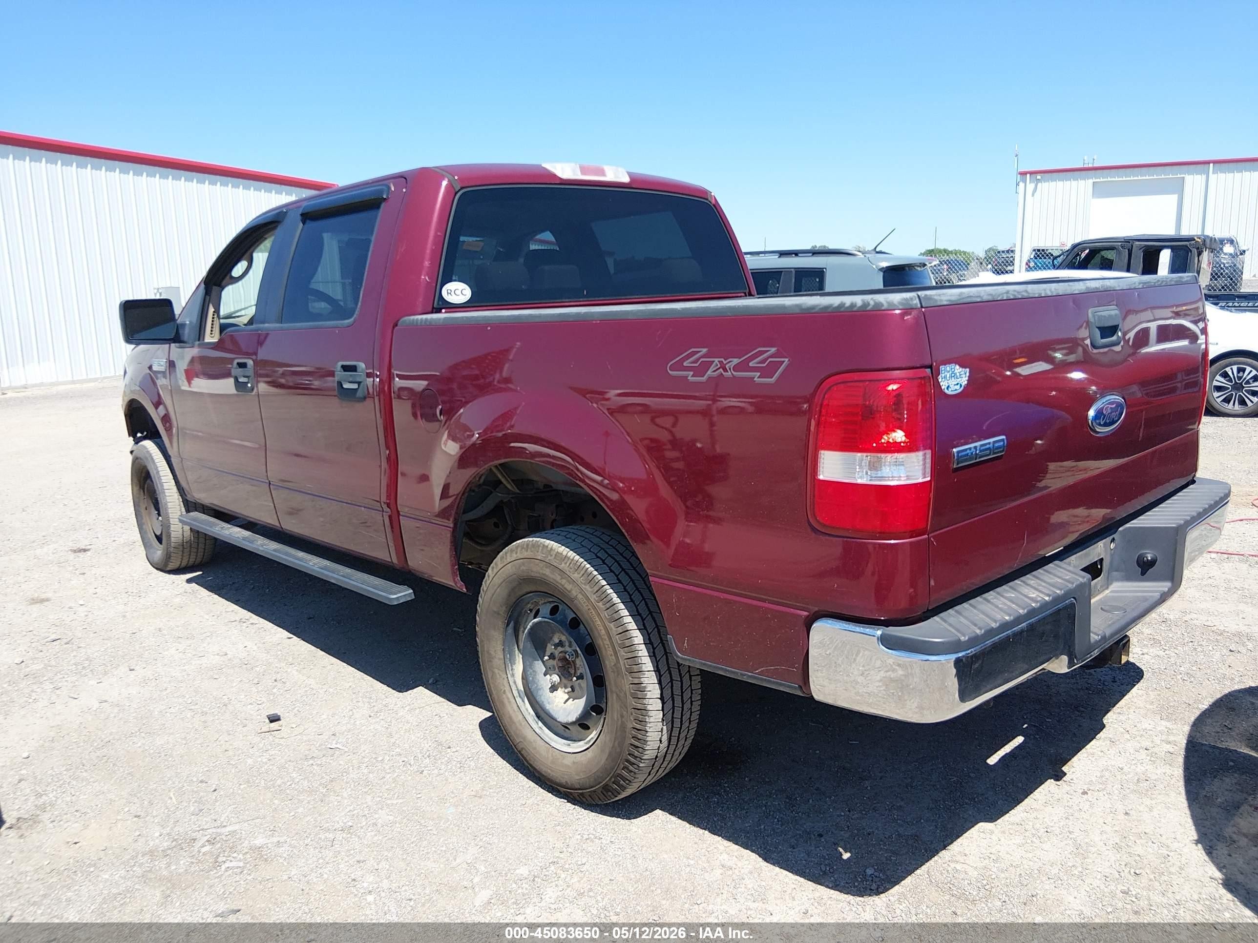 2005 Ford F-150 Xlt Burgundy vin: 1FTRW14WX5KE61258