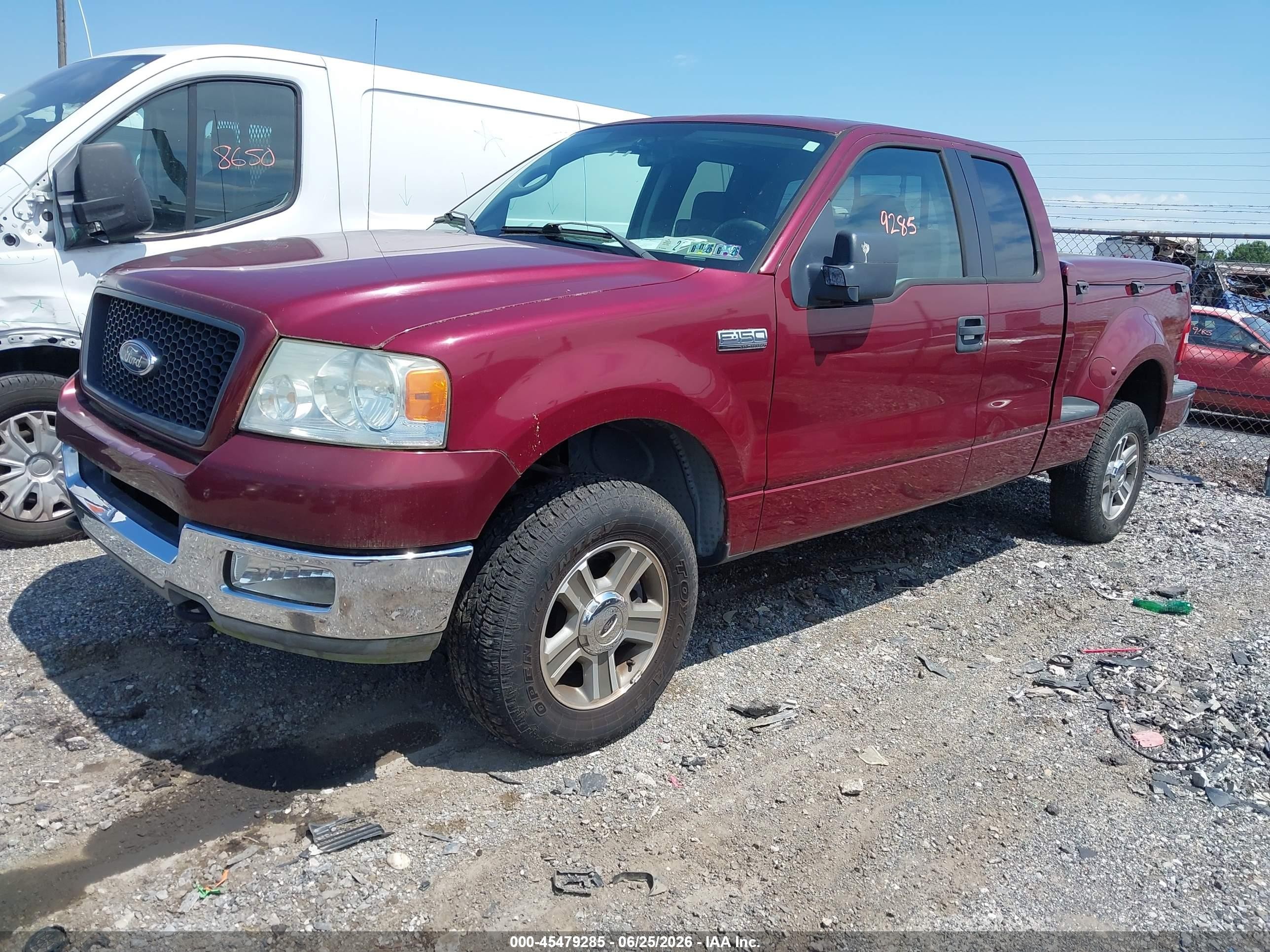 2005 Ford F-150 Stx/xlt Maroon vin: 1FTRX04W35KB81351