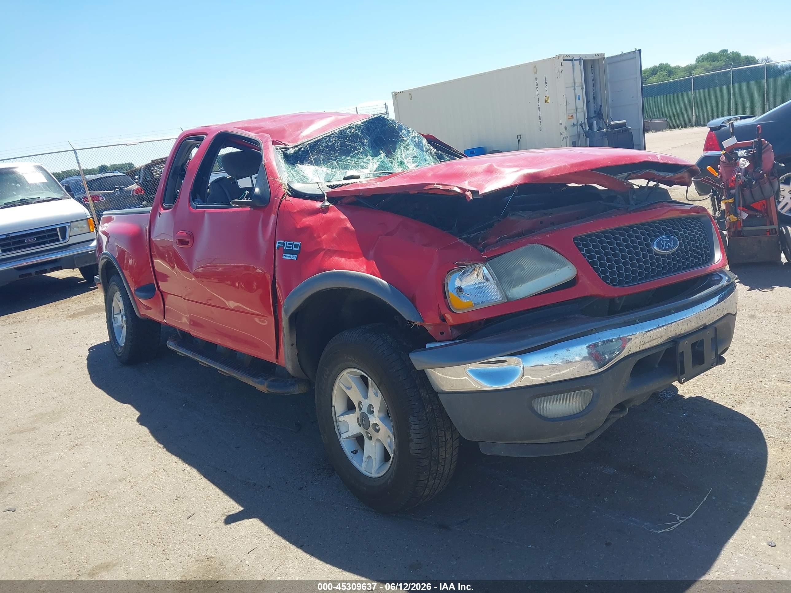 2002 Ford F-150 Lariat/xl/xlt Red vin: 1FTRX08L32KA88597