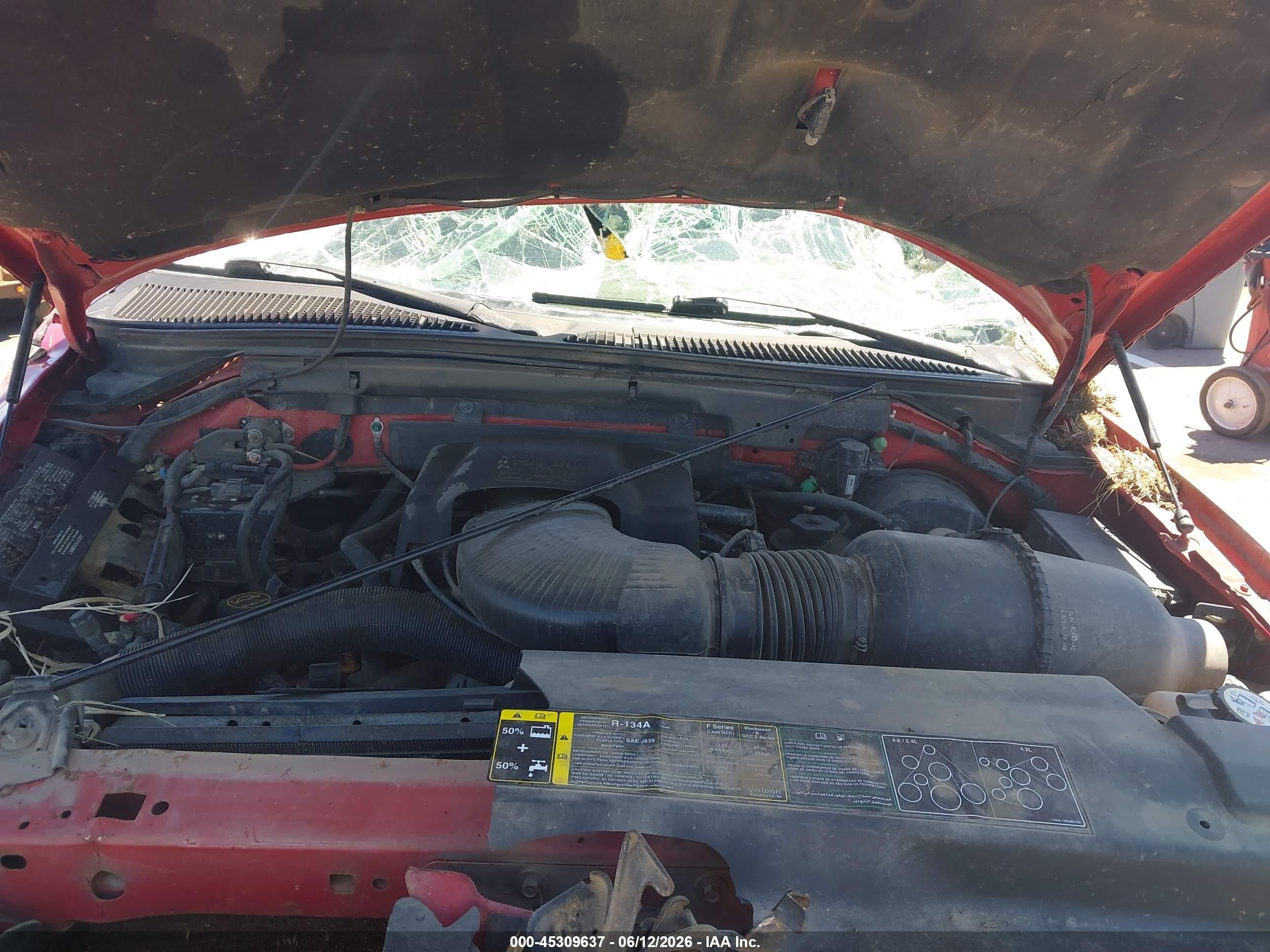 2002 Ford F-150 Lariat/xl/xlt Red vin: 1FTRX08L32KA88597