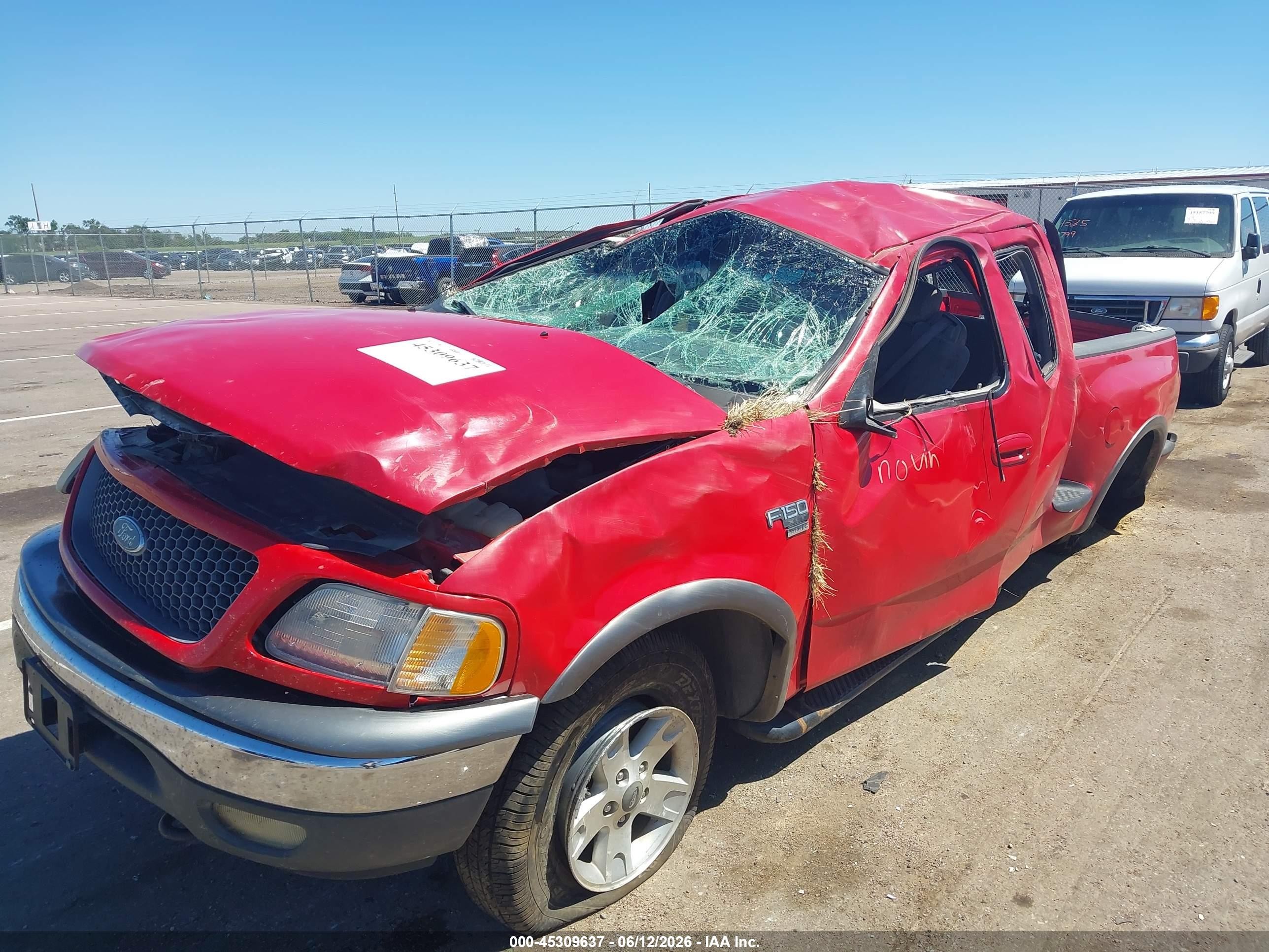 2002 Ford F-150 Lariat/xl/xlt Red vin: 1FTRX08L32KA88597