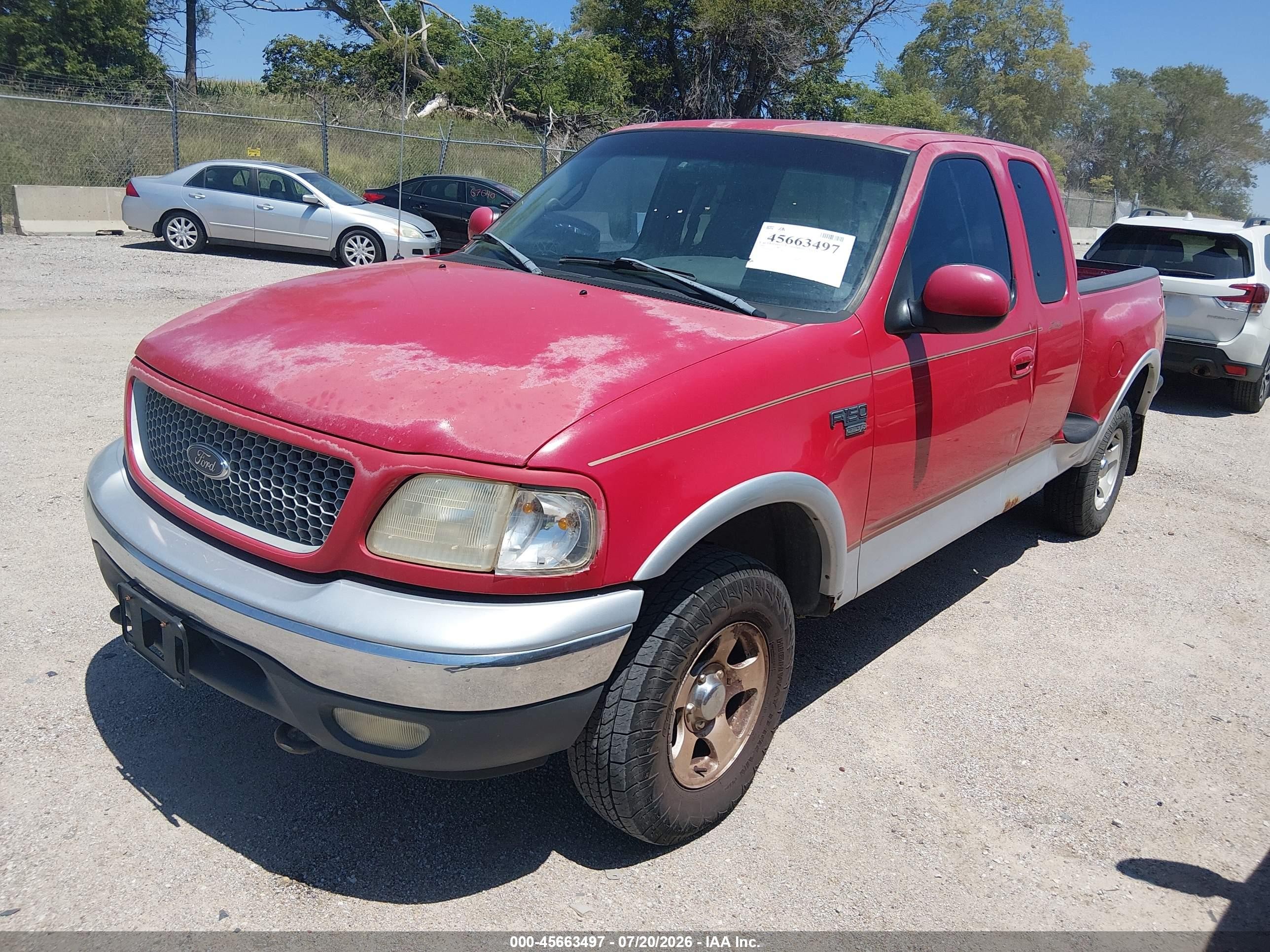 1999 Ford F-150 Lariat/xl/xlt Red vin: 1FTRX08L7XKA53584