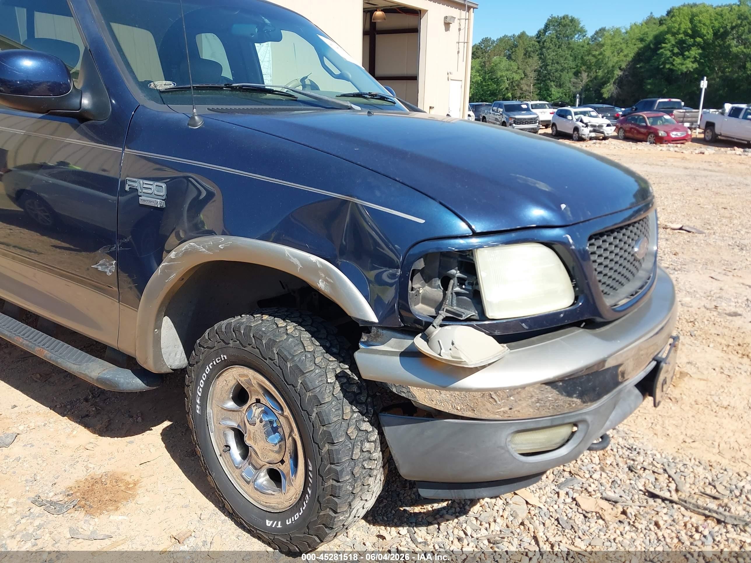 2002 Ford F-150 Lariat/xl/xlt Синий vin: 1FTRX08L82KB70647