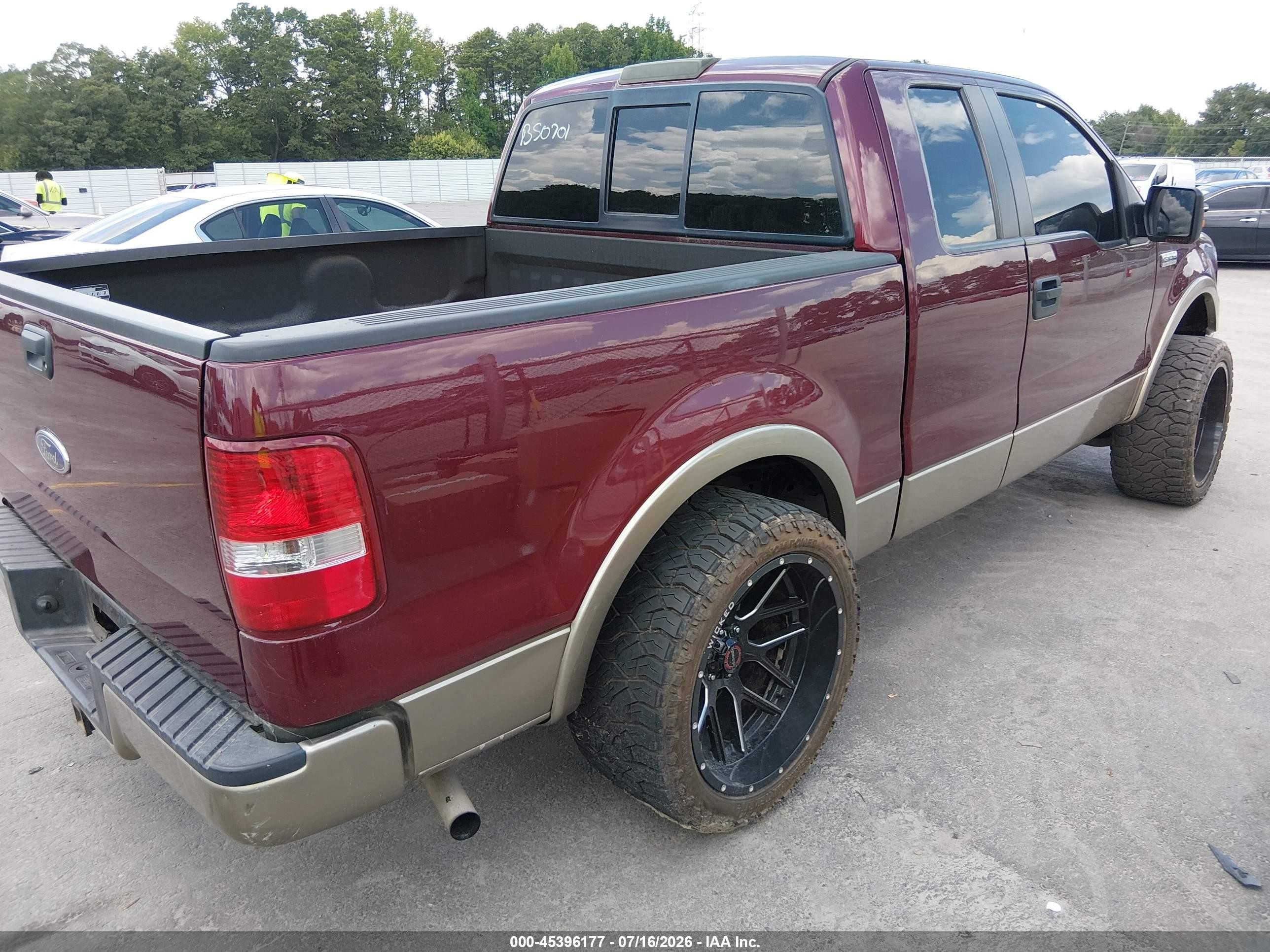 2005 Ford F-150 Lariat/xl/xlt Burgundy vin: 1FTRX12525FB50701