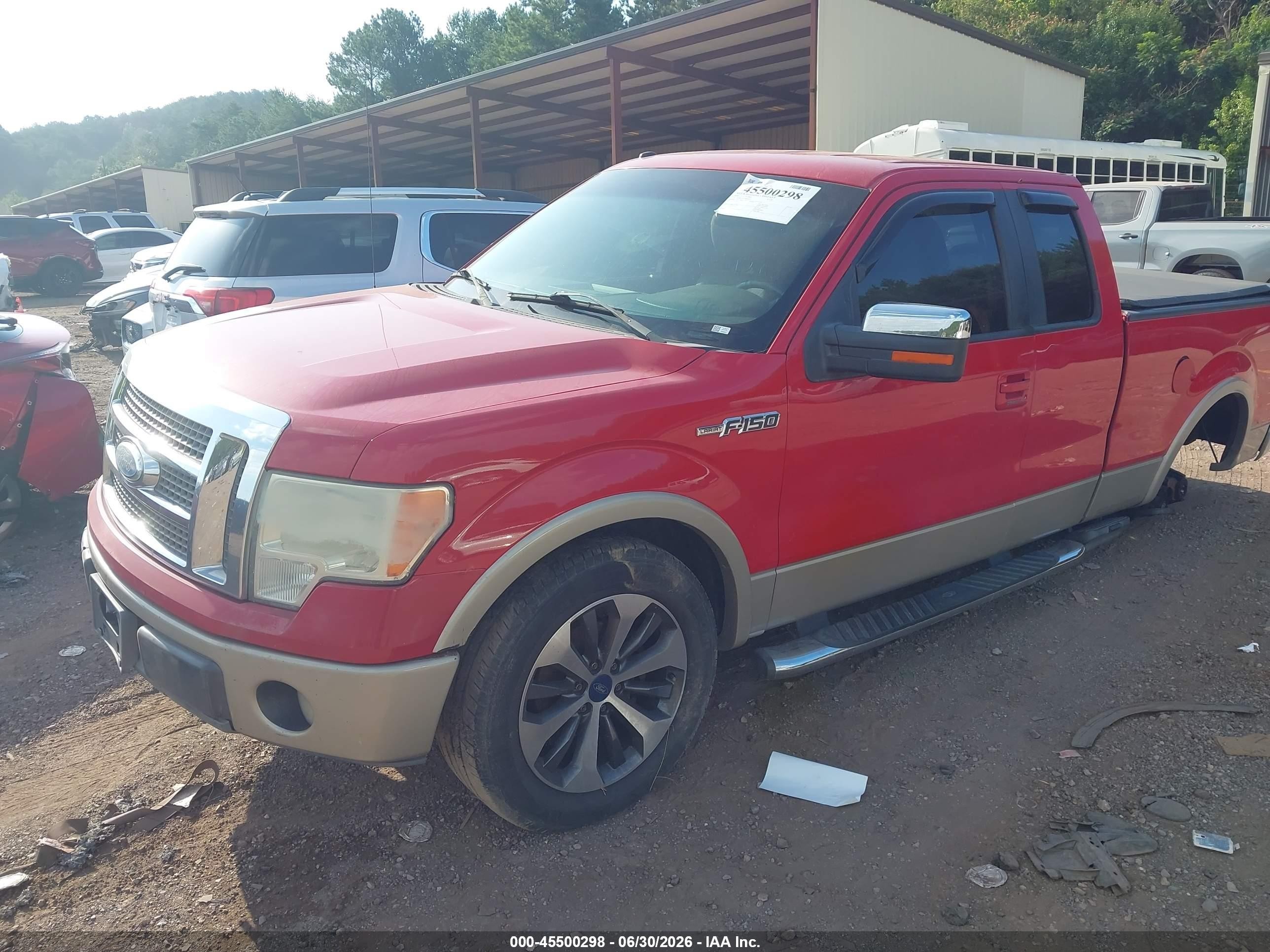 2009 Ford F-150 Lariat Red vin: 1FTRX12V19FB18523