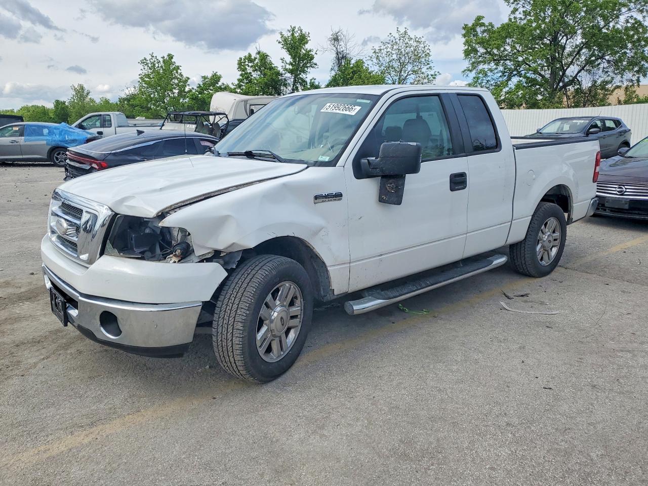 2008 Ford F150 White vin: 1FTRX12V38FA66469