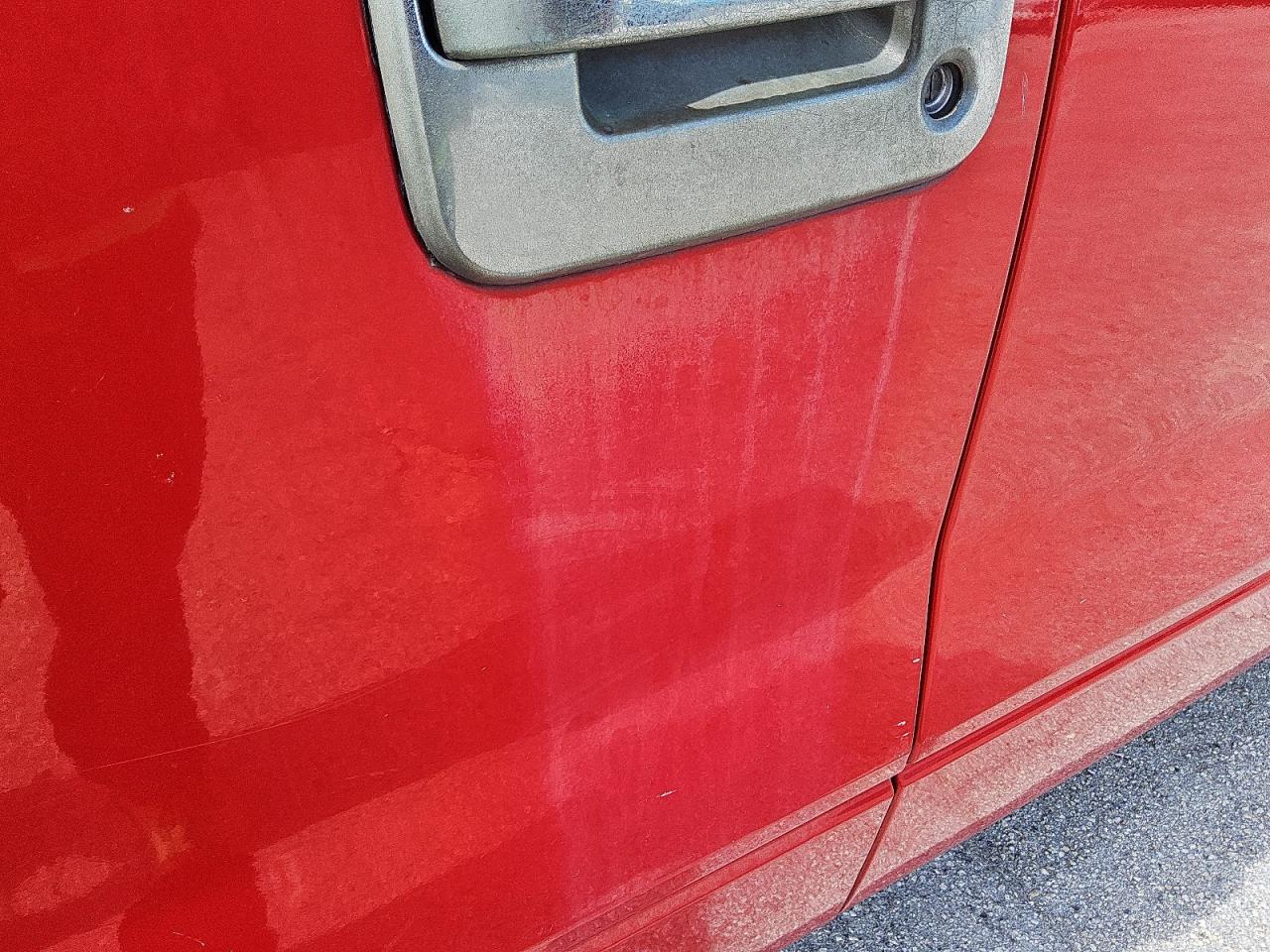 2008 Ford F150 Stx Red vin: 1FTRX12W08FC02985 Damage: Left Front Door, Oxidized, > 12 Inches