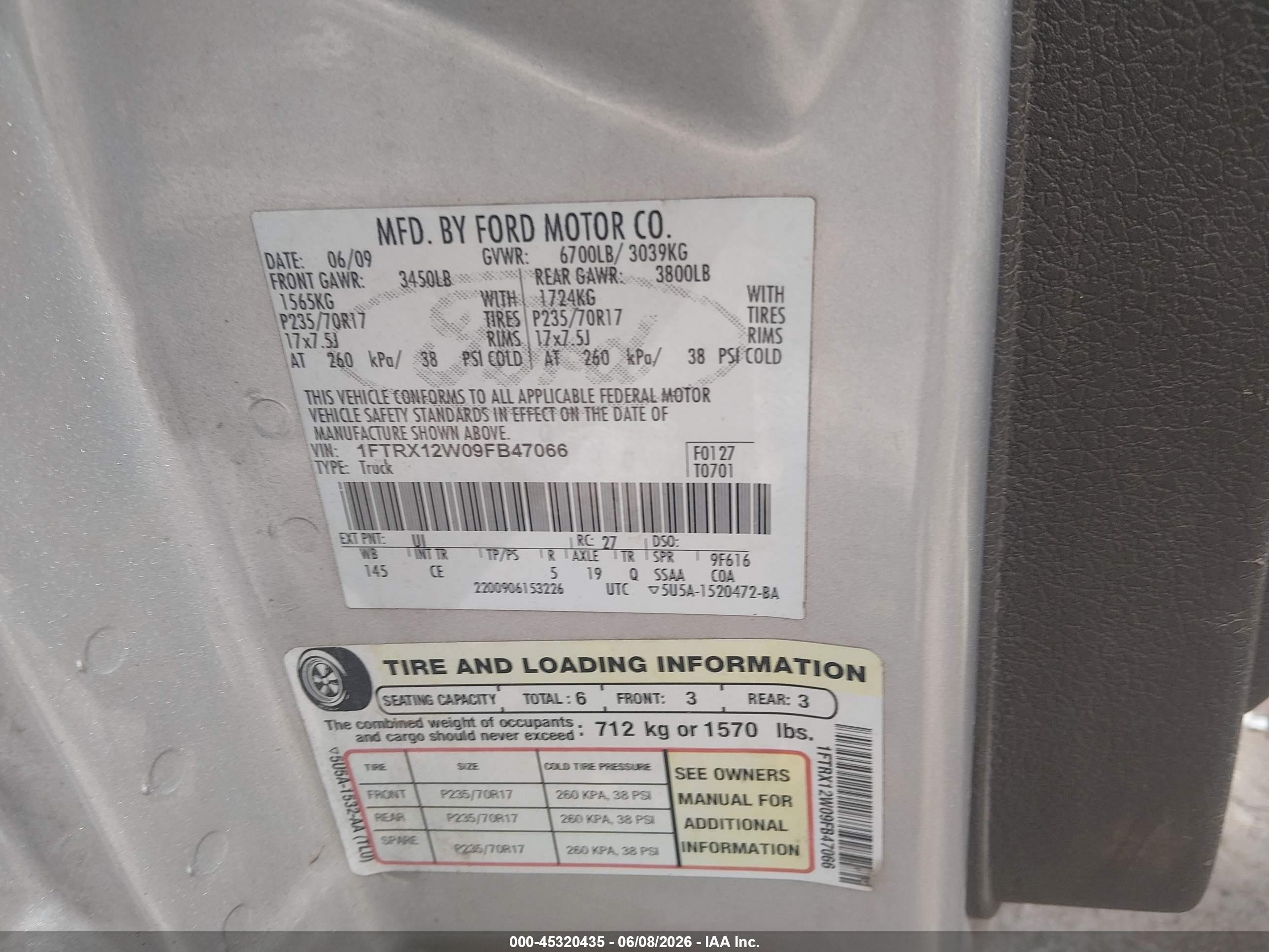 2009 Ford F-150 Stx/xl White vin: 1FTRX12W09FB47066