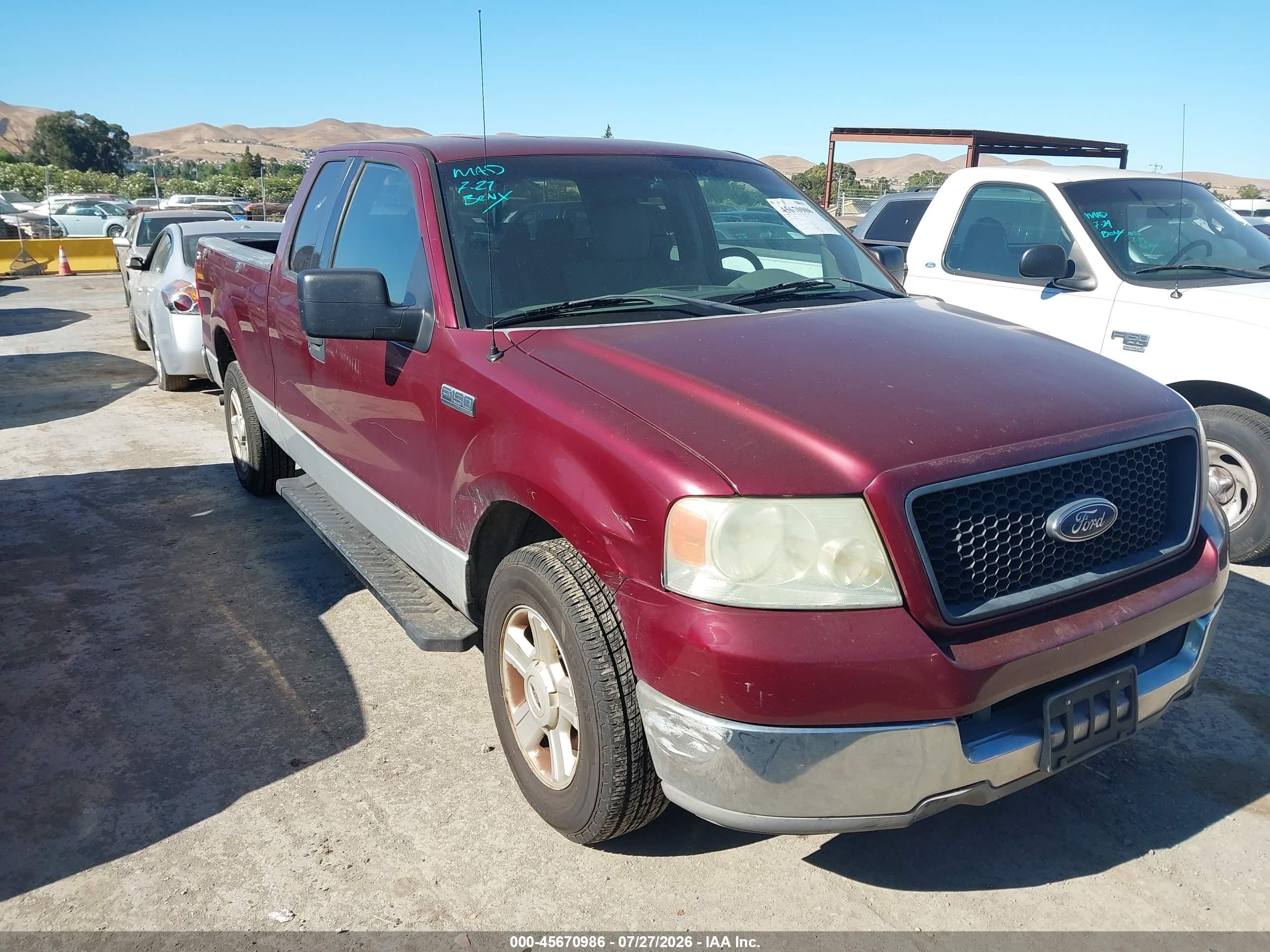 2004 Ford F-150 Stx/xl/xlt Burgundy vin: 1FTRX12W64NB07217