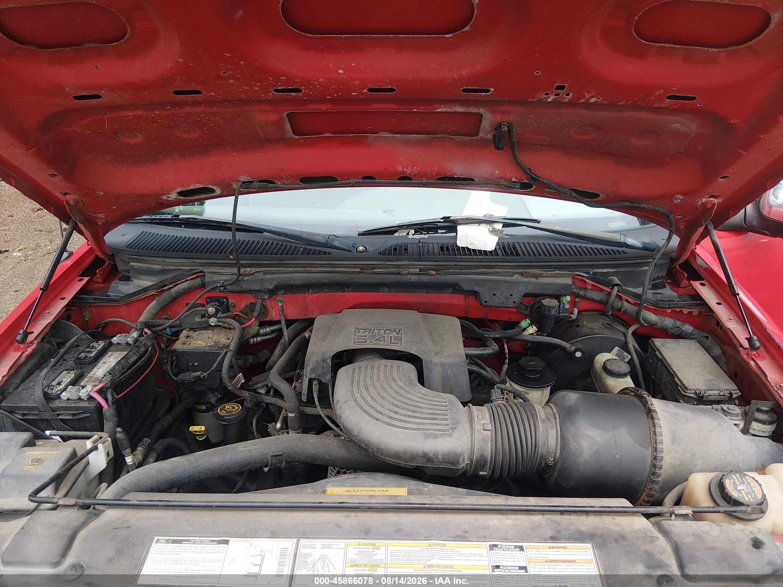 2000 Ford F-150 Lariat/work Series/xl/xlt Red vin: 1FTRX17L4YNA55364