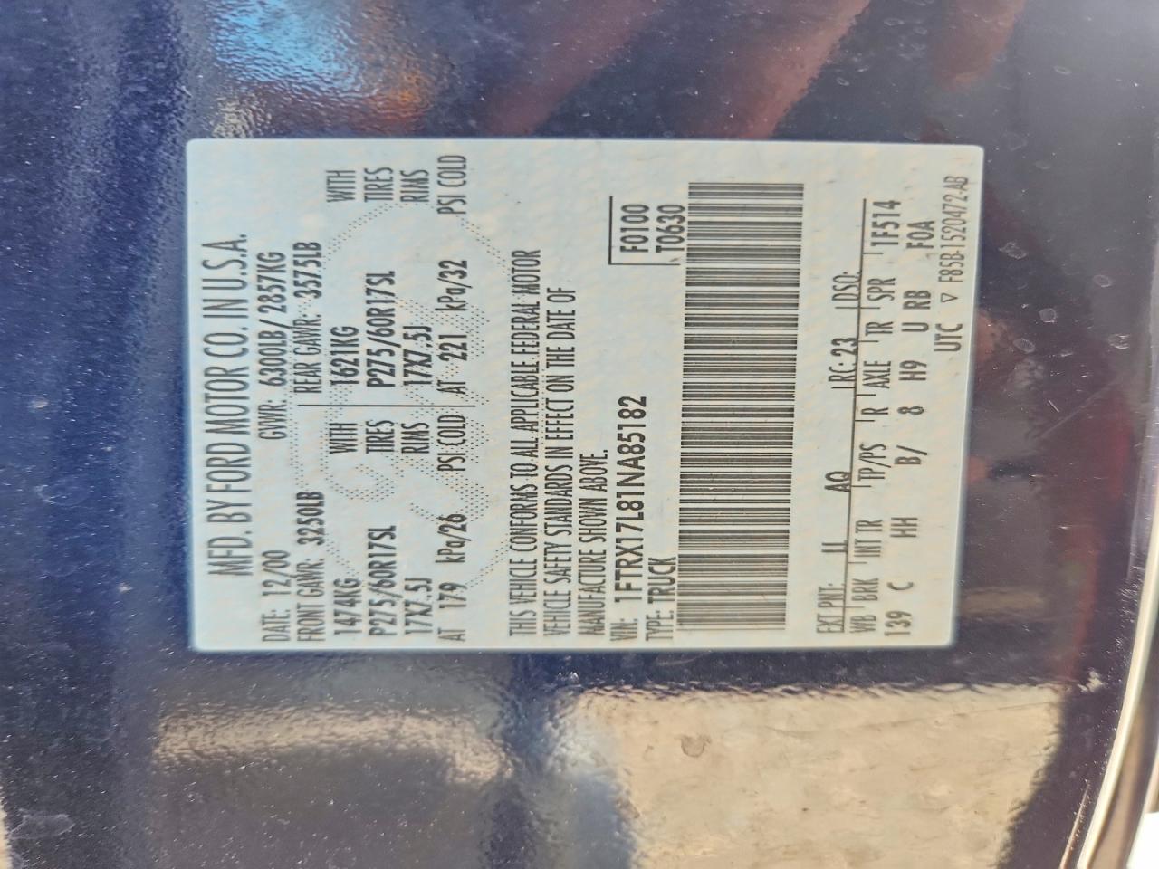 2001 Ford F150 Gray vin: 1FTRX17L81NA85182