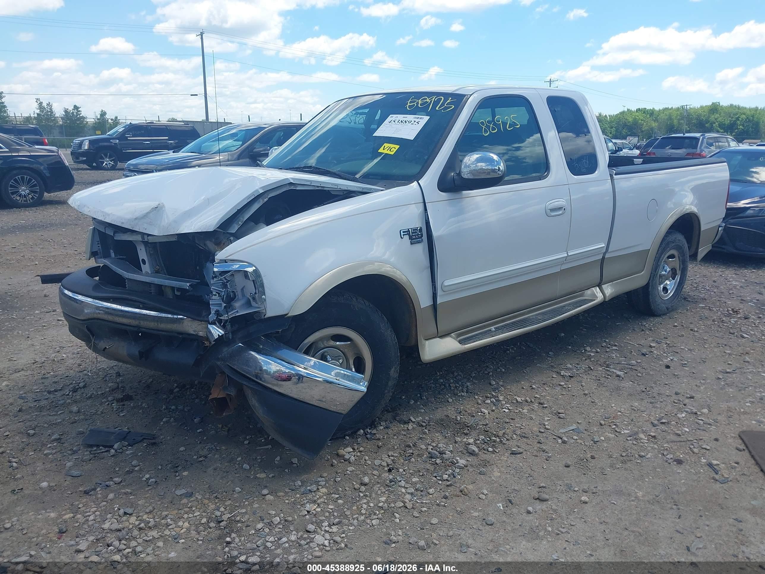 2000 Ford F-150 Lariat/work Series/xl/xlt White vin: 1FTRX17LXYKA37842