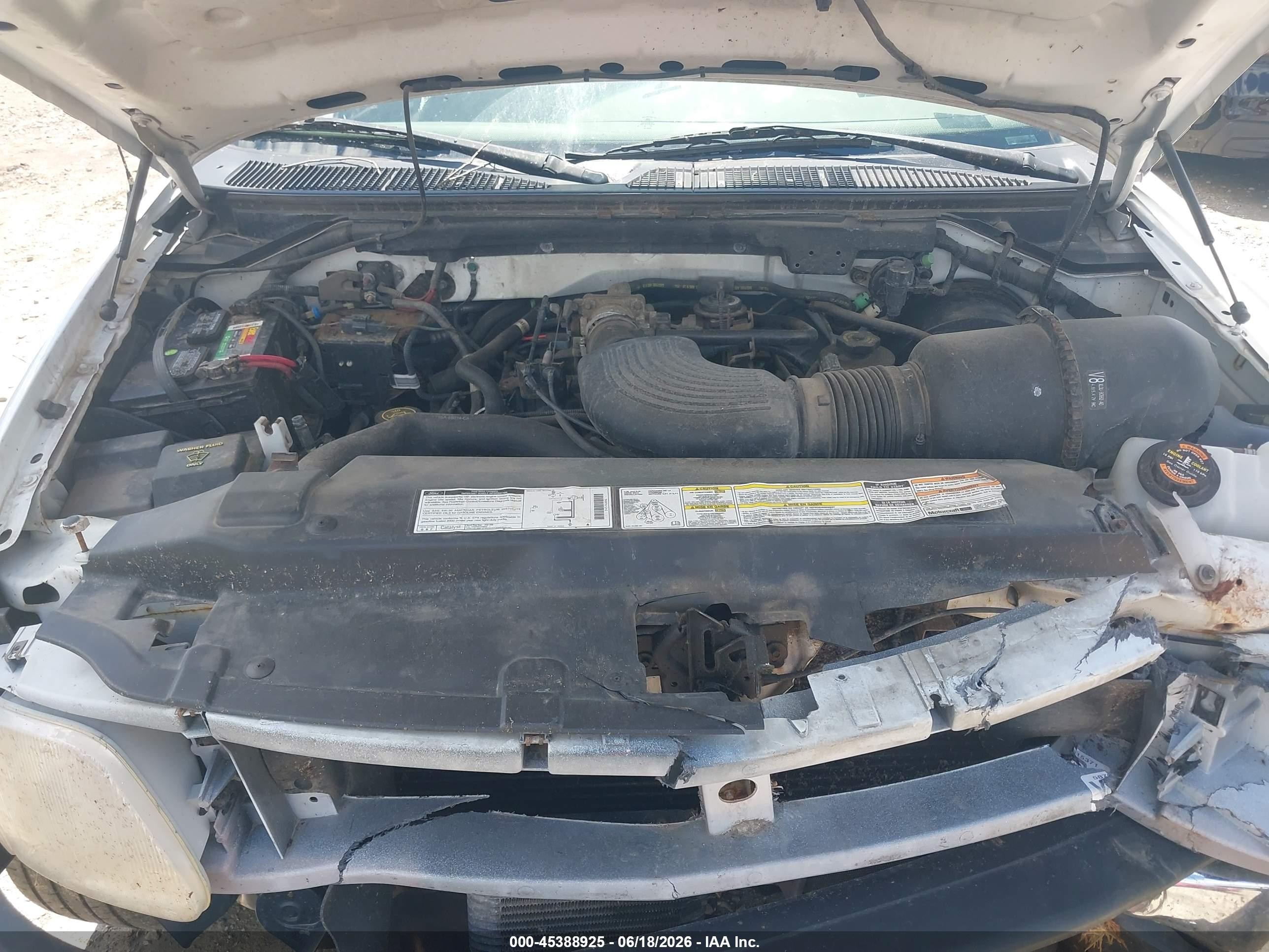 2000 Ford F-150 Lariat/work Series/xl/xlt White vin: 1FTRX17LXYKA37842