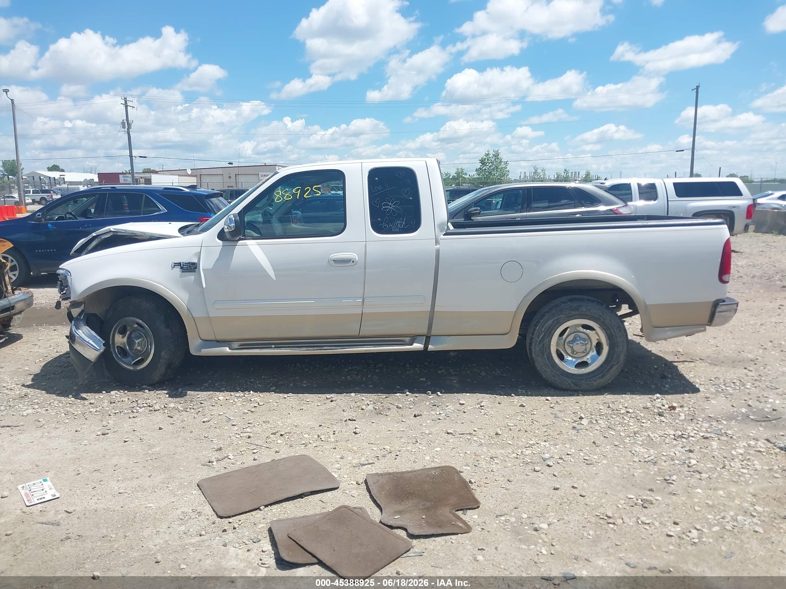 2000 Ford F-150 Lariat/work Series/xl/xlt White vin: 1FTRX17LXYKA37842