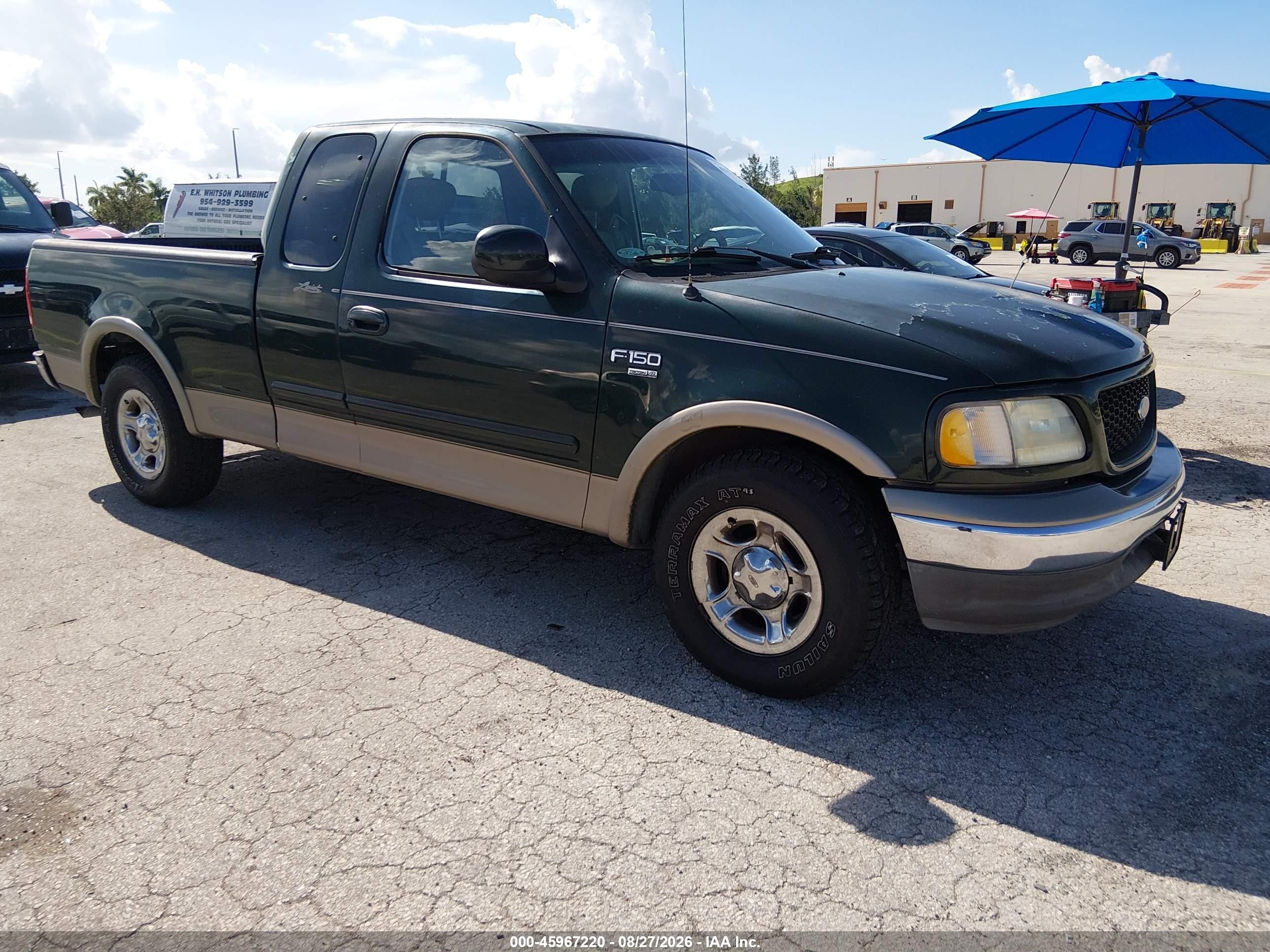 2002 Ford F-150 Lariat/xl/xlt Green vin: 1FTRX17W12NB47615