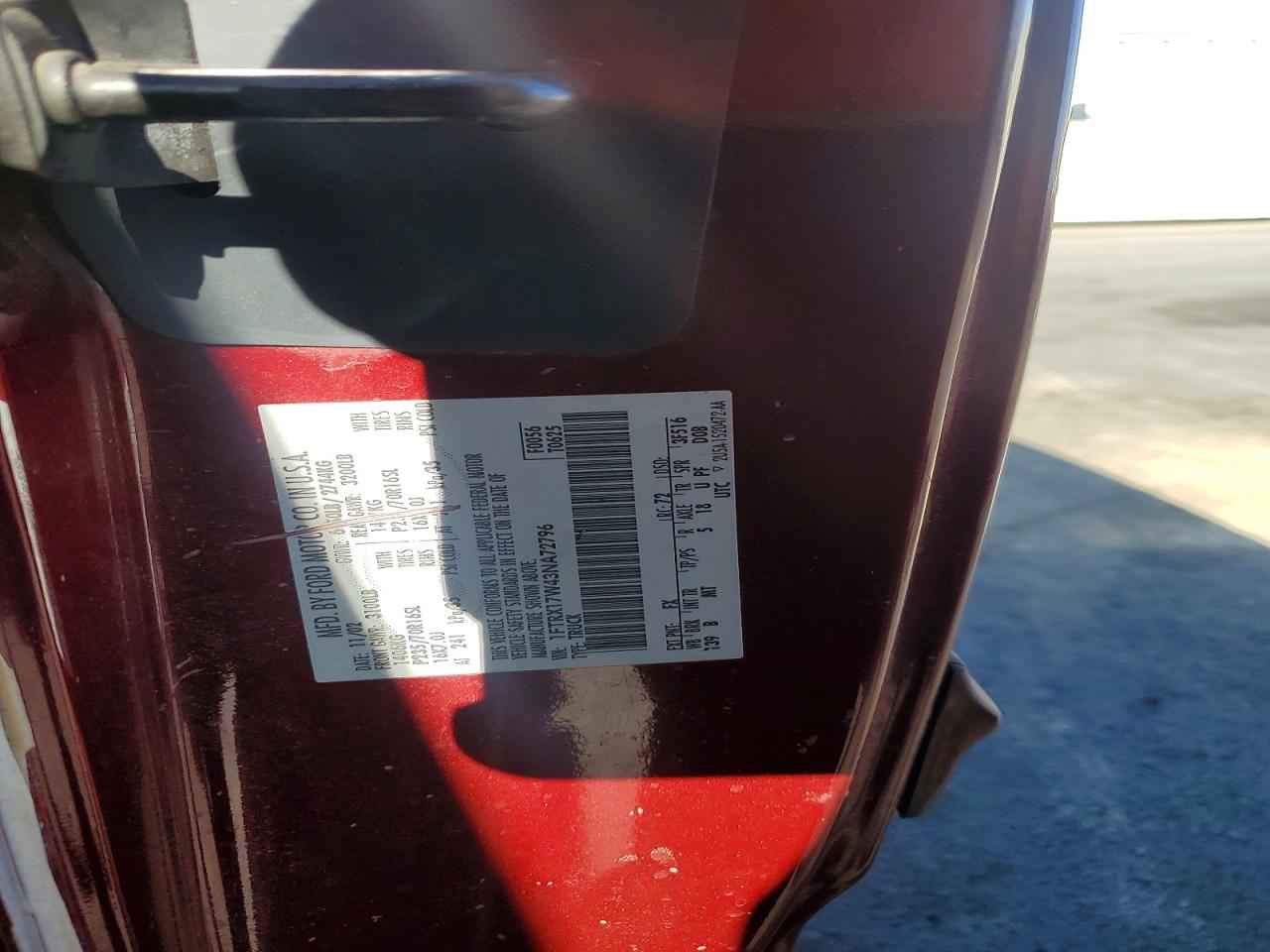 2003 Ford F150 Burgundy vin: 1FTRX17W43NA72796
