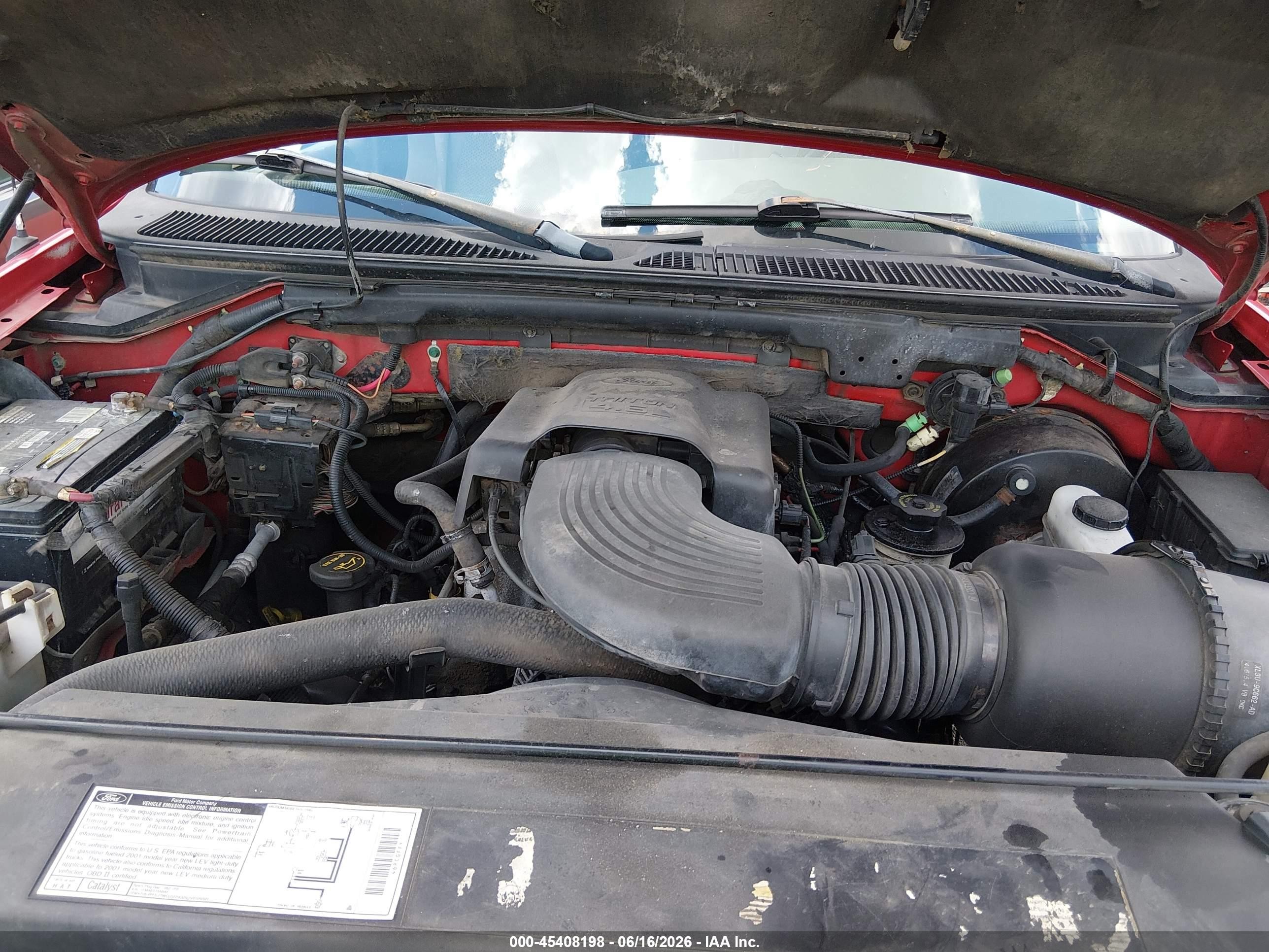 2001 Ford F-150 Lariat/xl/xlt Red vin: 1FTRX17W71NA67511