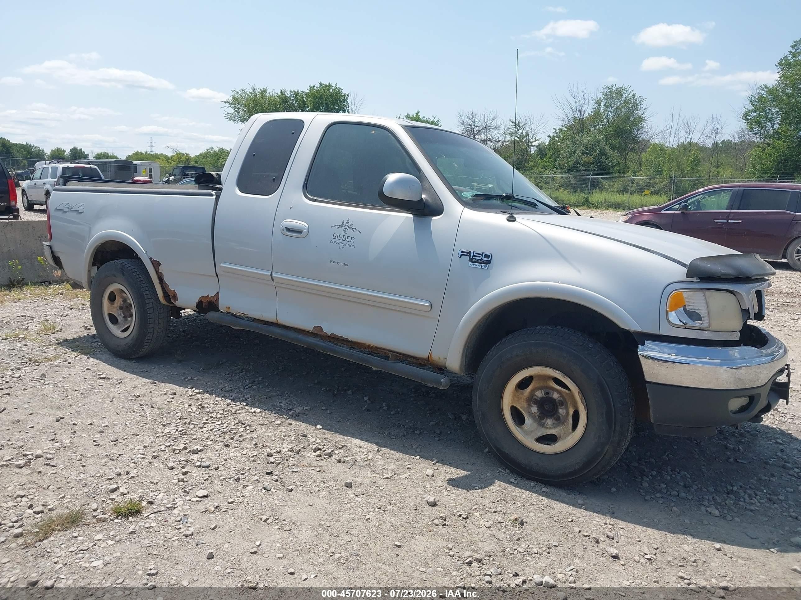 2001 Ford F-150 Lariat/xl/xlt Silver vin: 1FTRX18L01NA19045