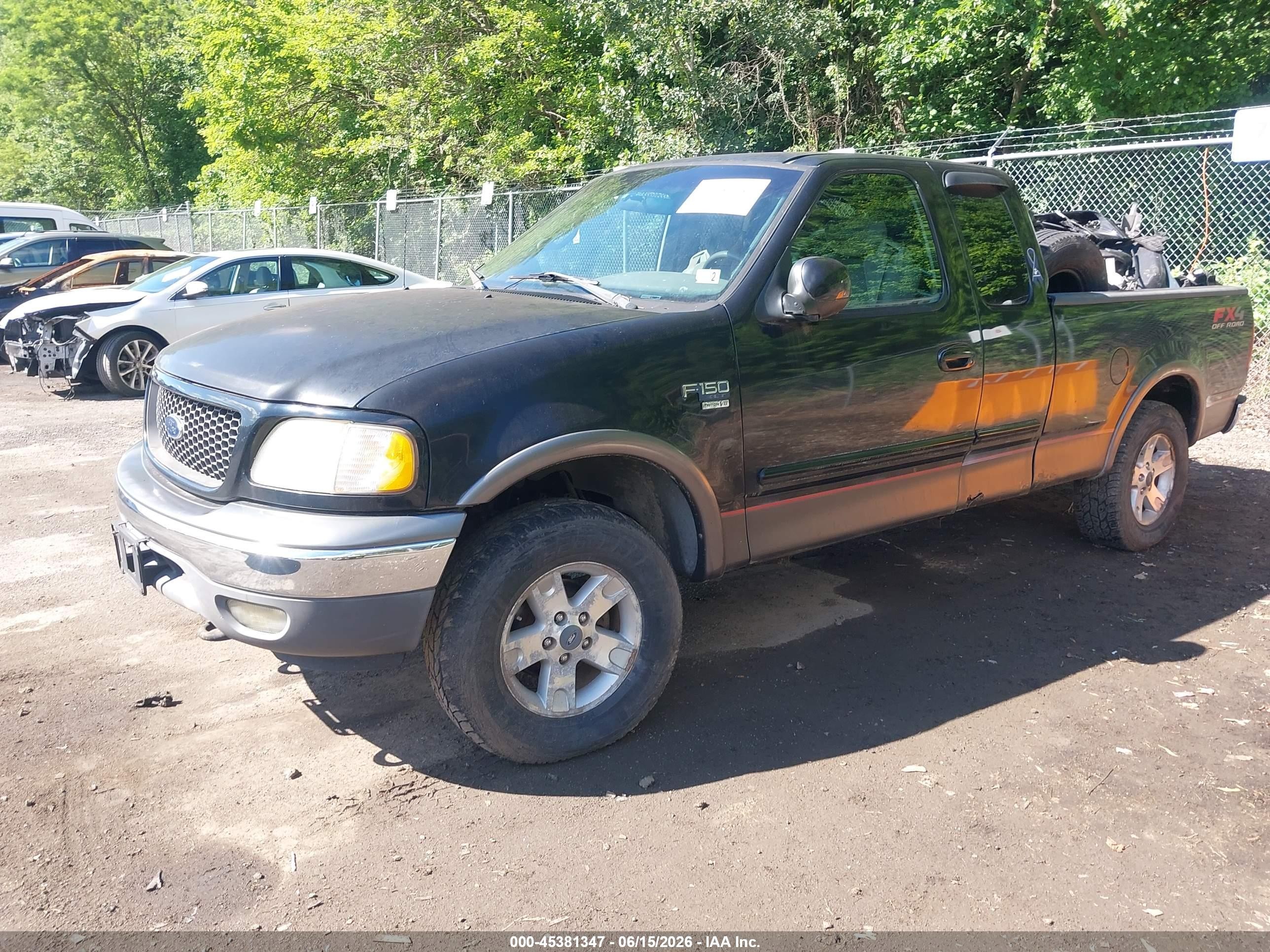 2002 Ford F-150 Lariat/xl/xlt Black vin: 1FTRX18L12NA40830