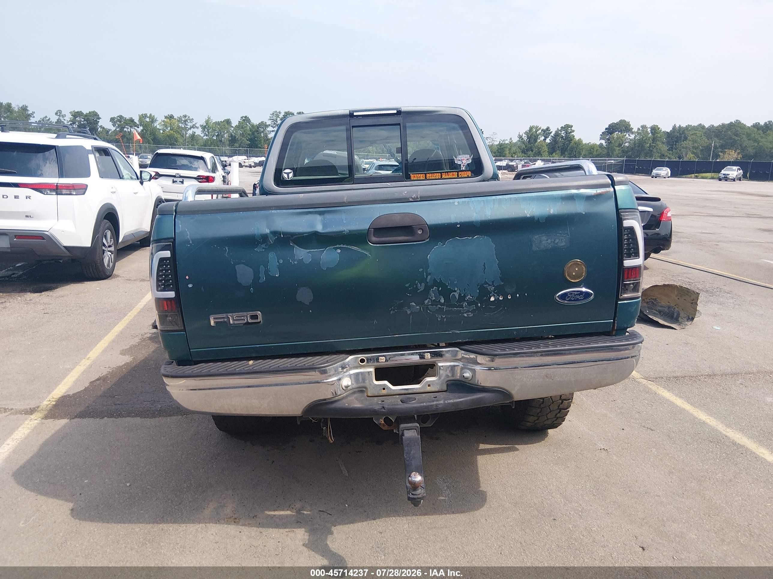1998 Ford F-150 Lariat/standard/xl/xlt Green vin: 1FTRX18L3WNB24170