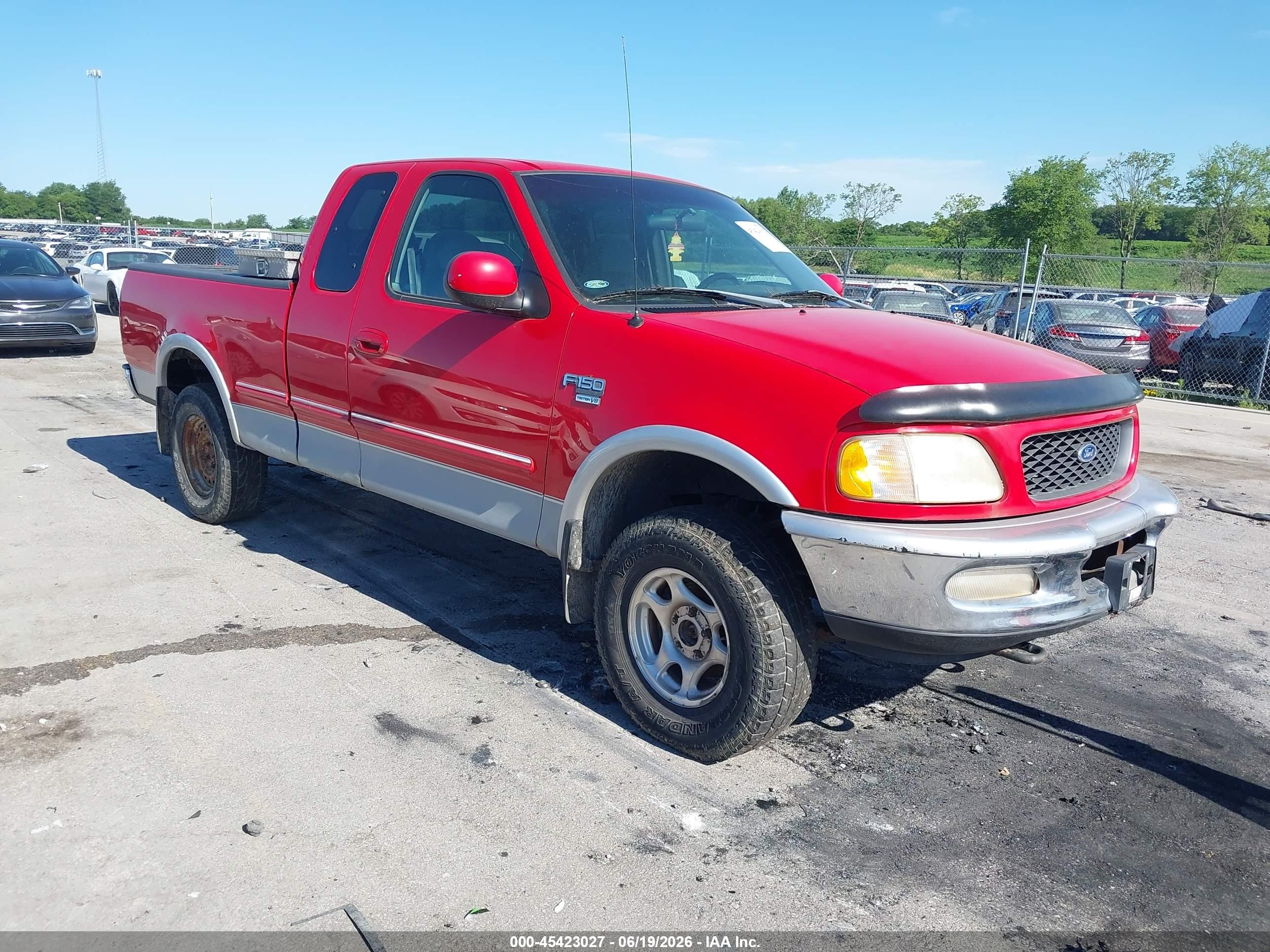 1998 Ford F-150 Lariat/standard/xl/xlt Red vin: 1FTRX18L4WKA98292