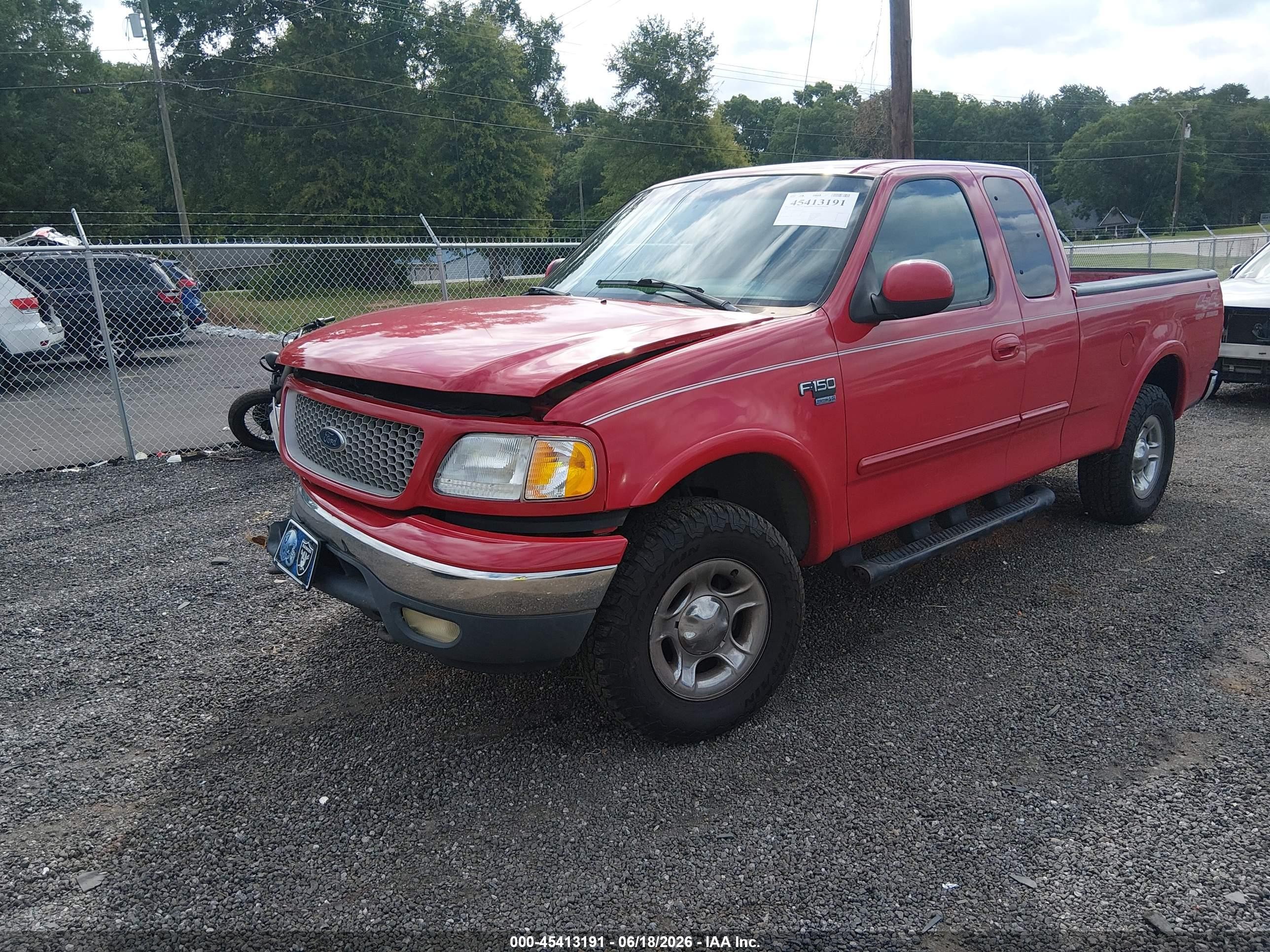 1999 Ford F-150 Lariat/work Series/xl/xlt Red vin: 1FTRX18W0XKA57038