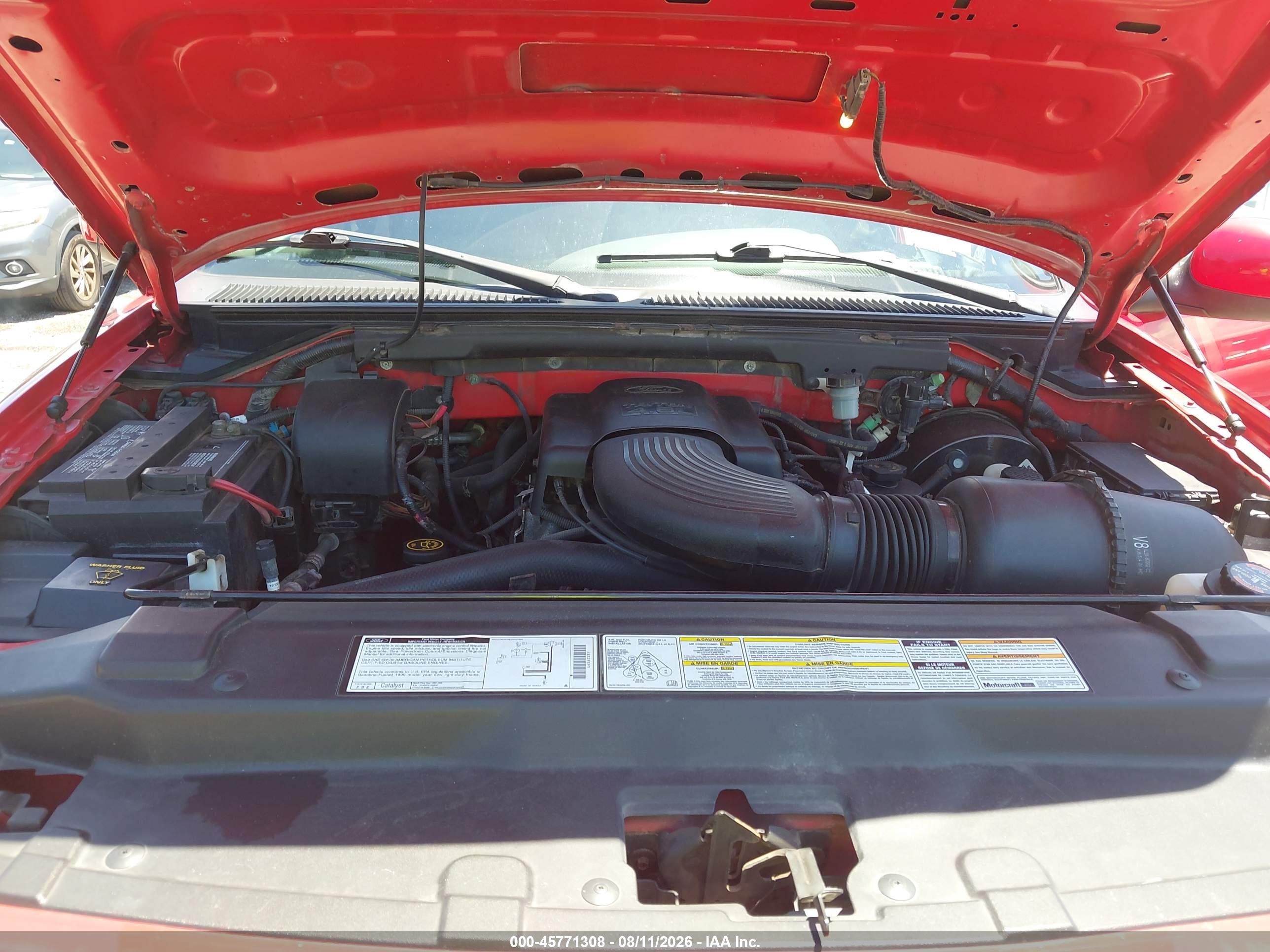 1999 Ford F-150 Lariat/work Series/xl/xlt Red vin: 1FTRX18W1XNA78575