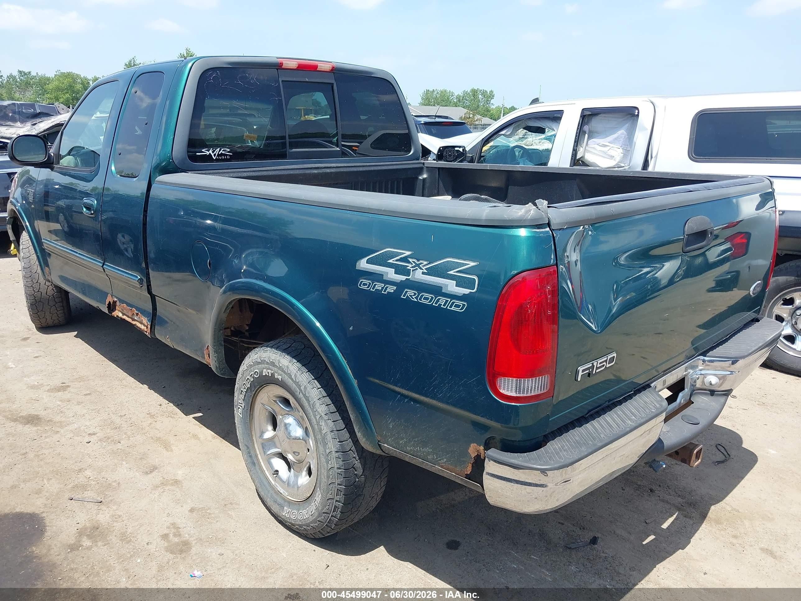 1999 Ford F-150 Lariat/work Series/xl/xlt Green vin: 1FTRX18W3XNA06907