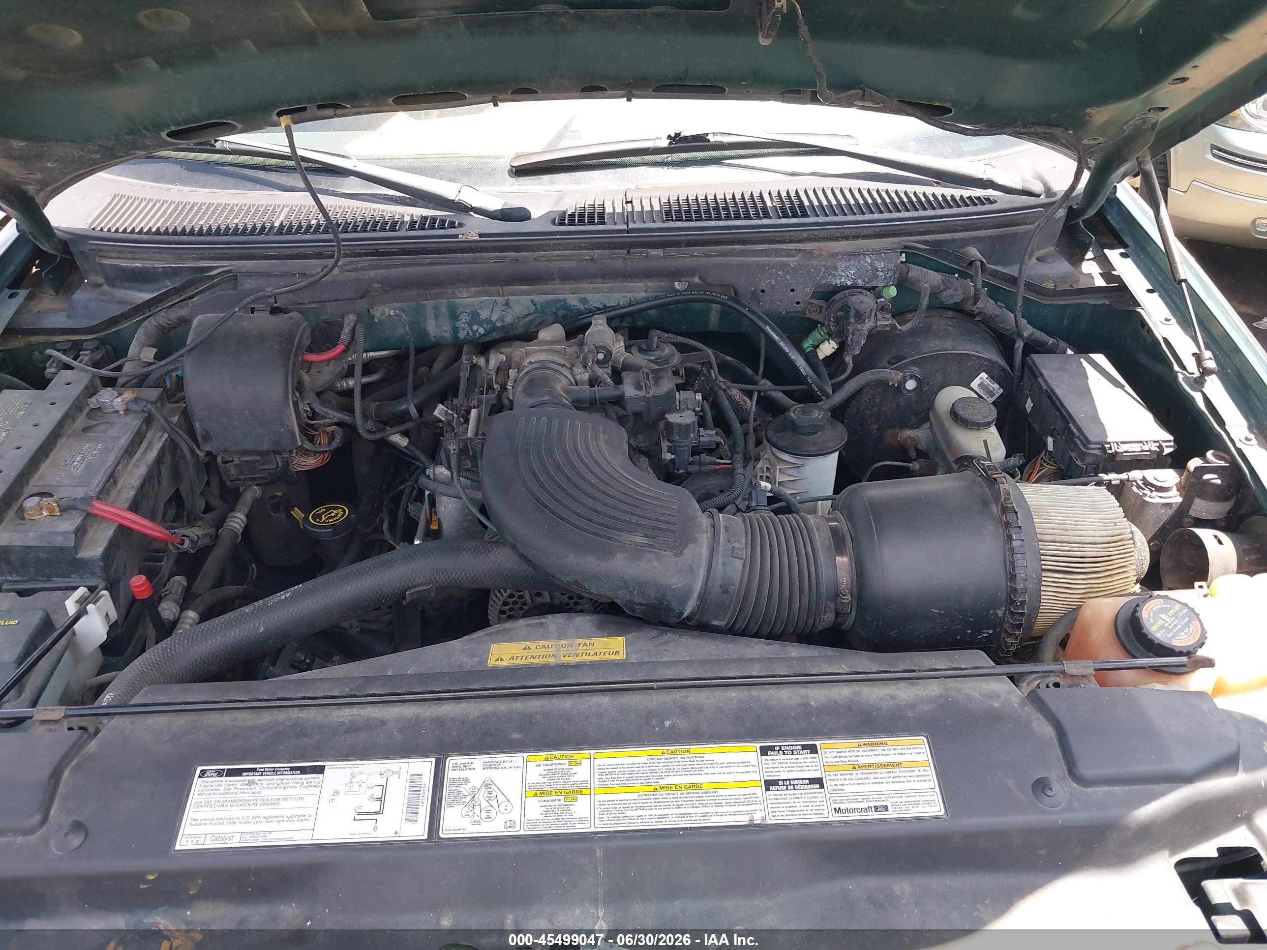1999 Ford F-150 Lariat/work Series/xl/xlt Green vin: 1FTRX18W3XNA06907