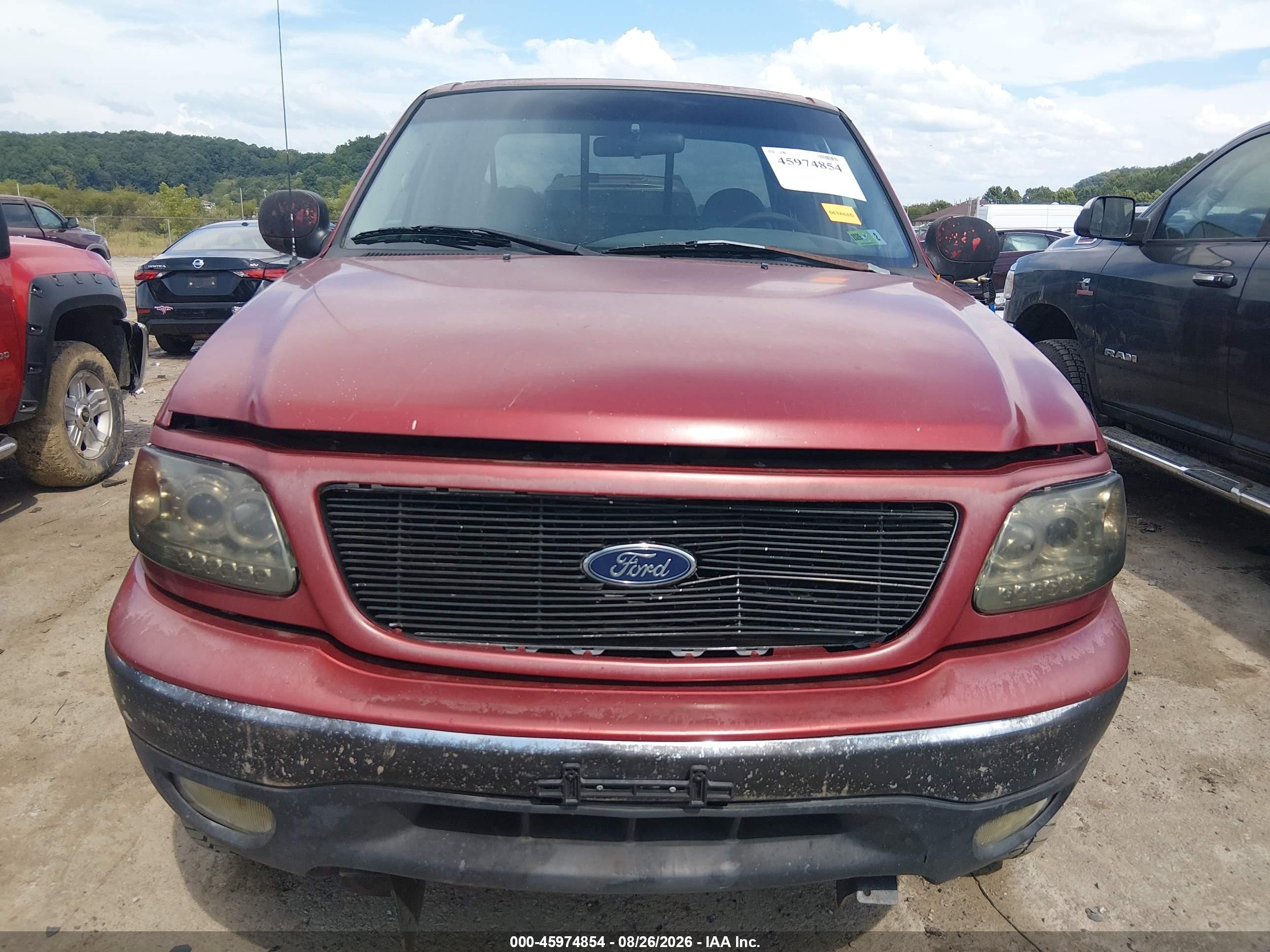1999 Ford F-150 Lariat/work Series/xl/xlt Red vin: 1FTRX18W4XNB75396