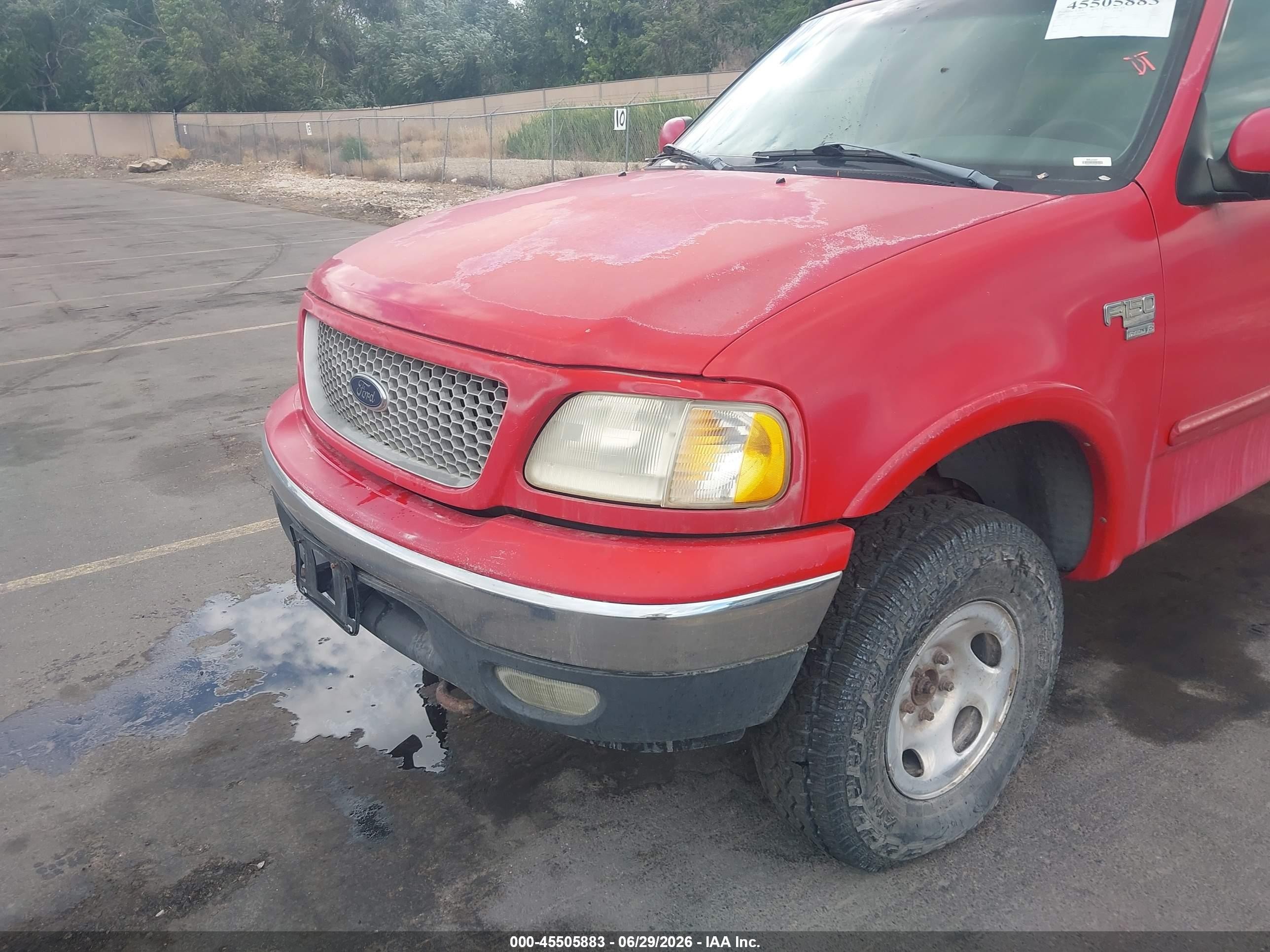 1999 Ford F-150 Lariat/work Series/xl/xlt Red vin: 1FTRX18W5XKA07249
