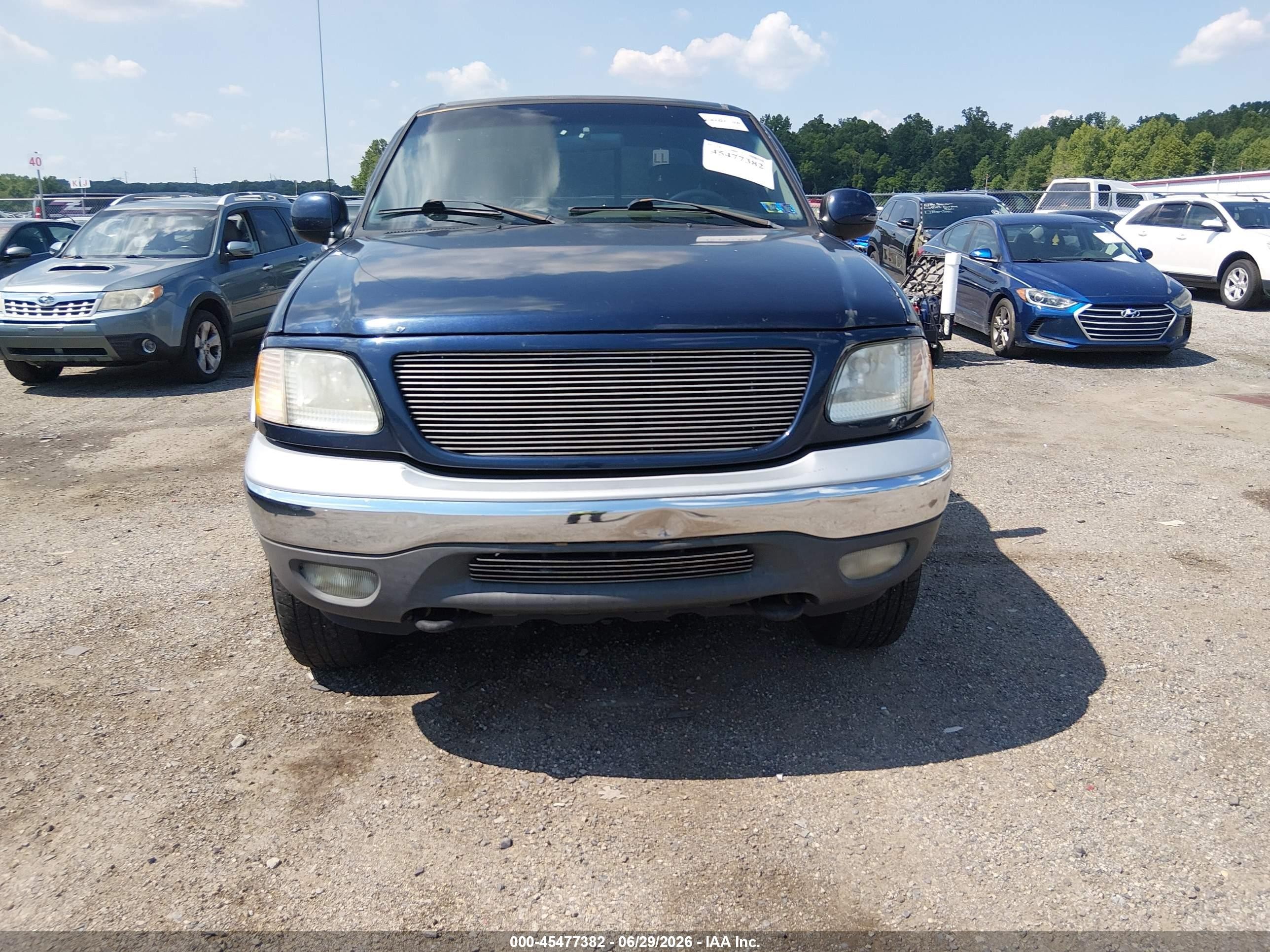 2002 Ford F-150 Lariat/xl/xlt Blue vin: 1FTRX18W72NB87826