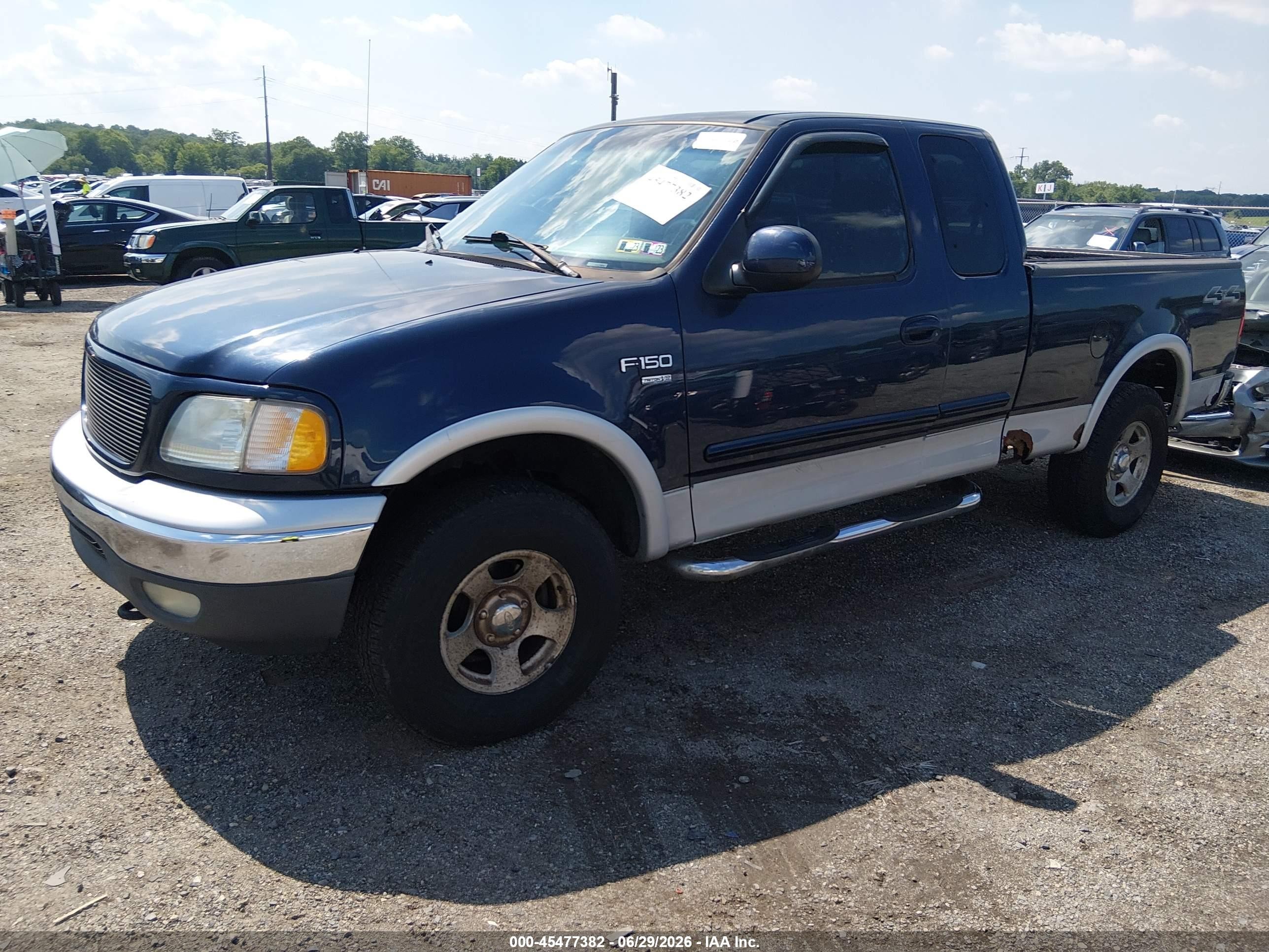2002 Ford F-150 Lariat/xl/xlt Blue vin: 1FTRX18W72NB87826