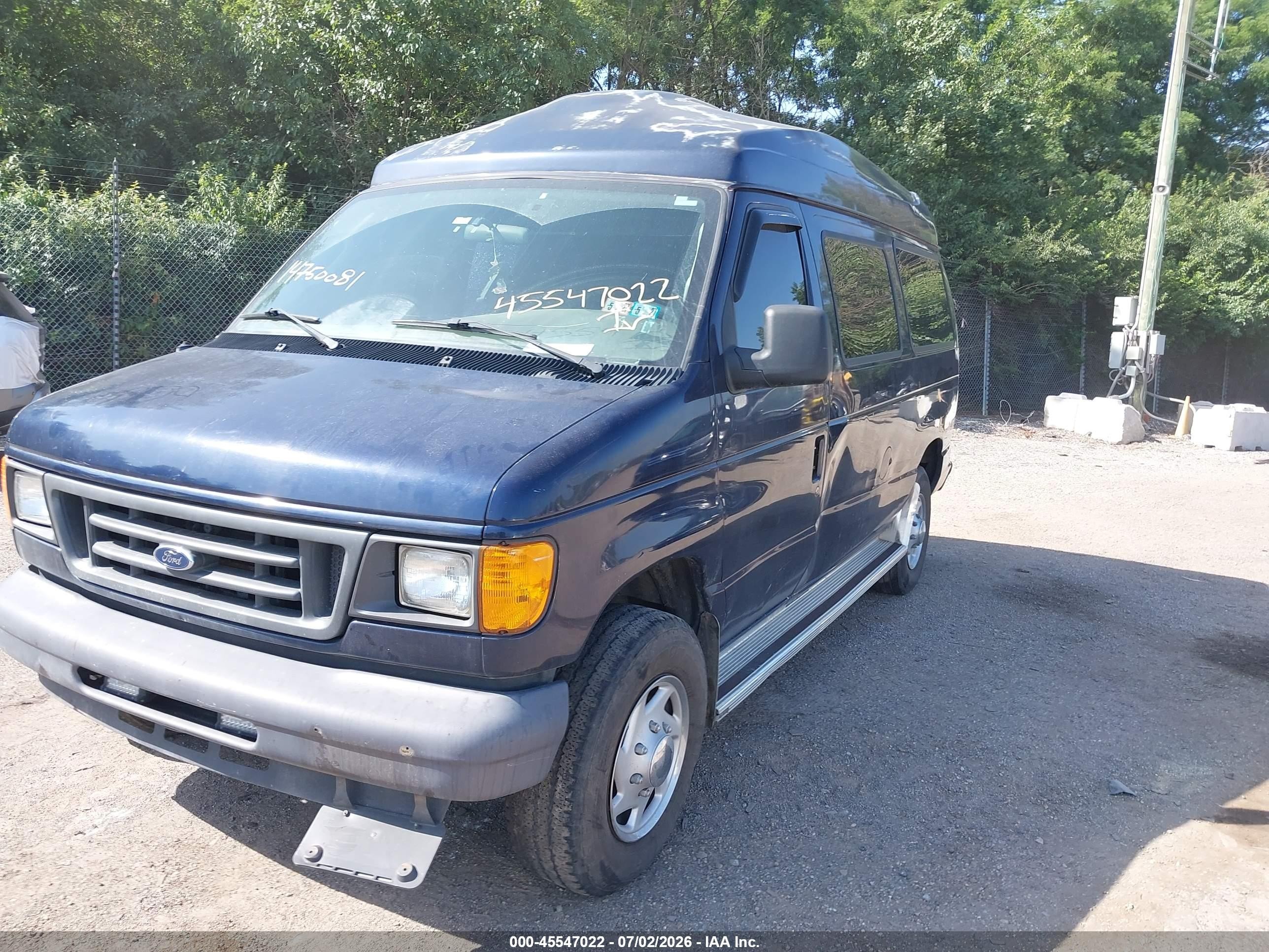 2003 Ford E-350 Super Duty Commercial/recreational Blue vin: 1FTSE34L03HB64368