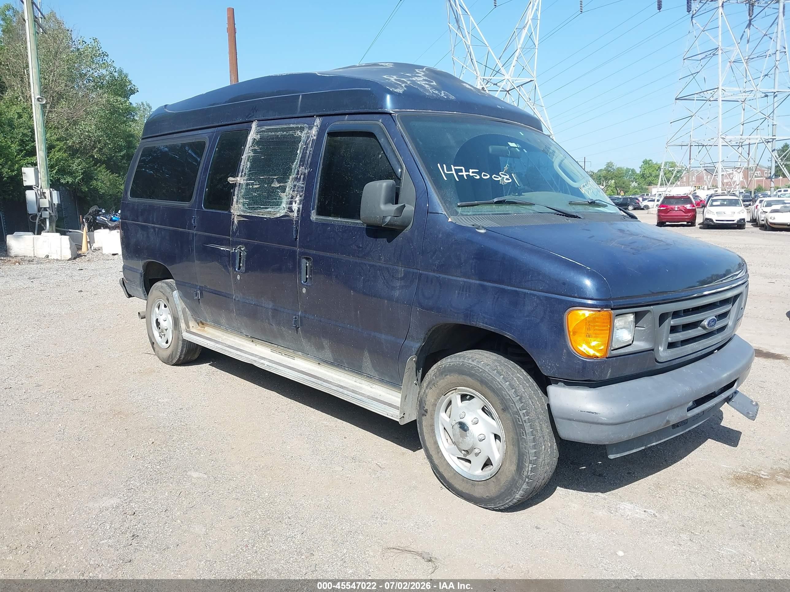 2003 Ford E-350 Super Duty Commercial/recreational Blue vin: 1FTSE34L03HB64368
