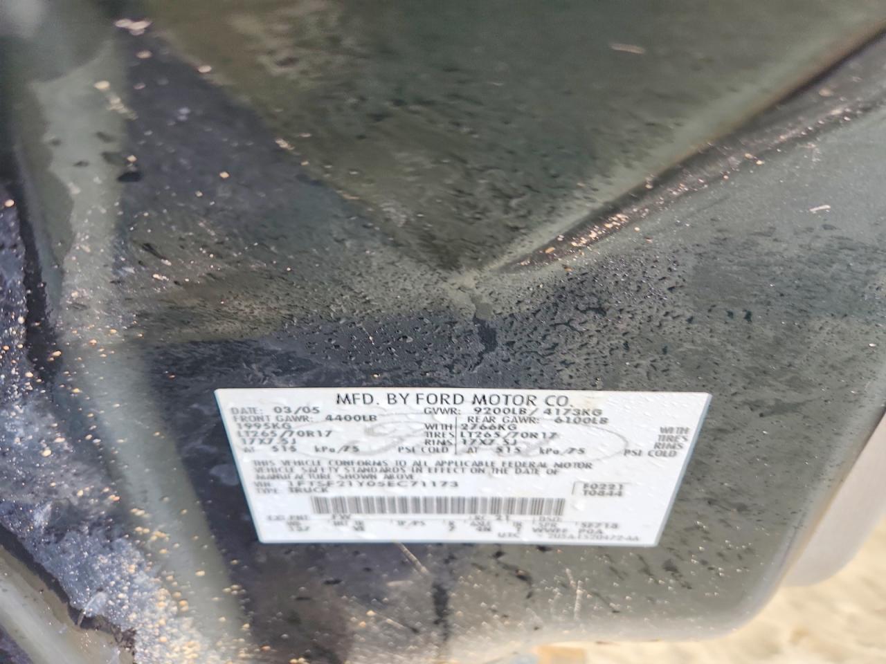 2005 Ford F250 Super Duty Green vin: 1FTSF21Y05EC71173