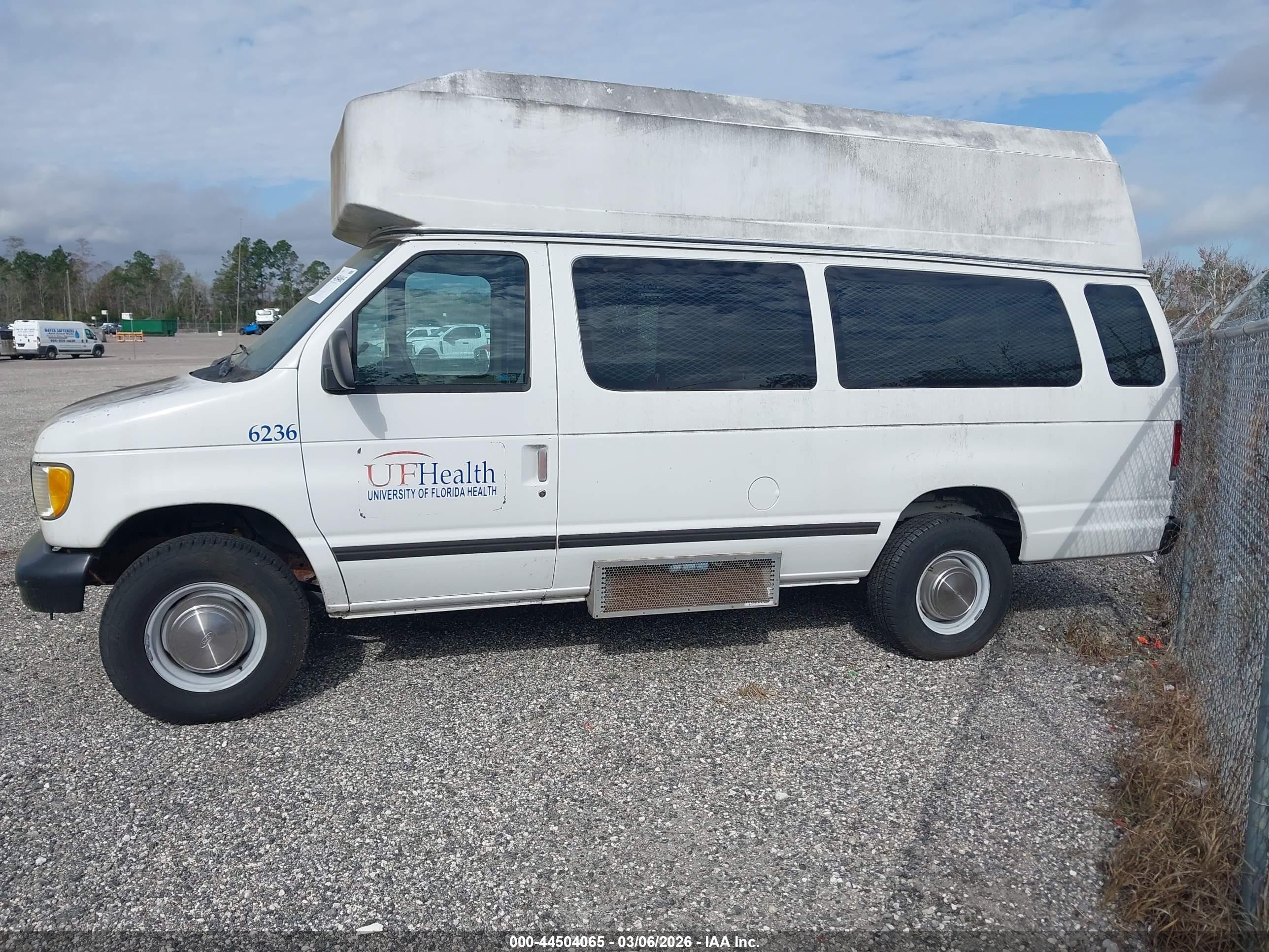 1998 Ford E-350 Commercial/recreational White vin: 1FTSS34F6WHB62597