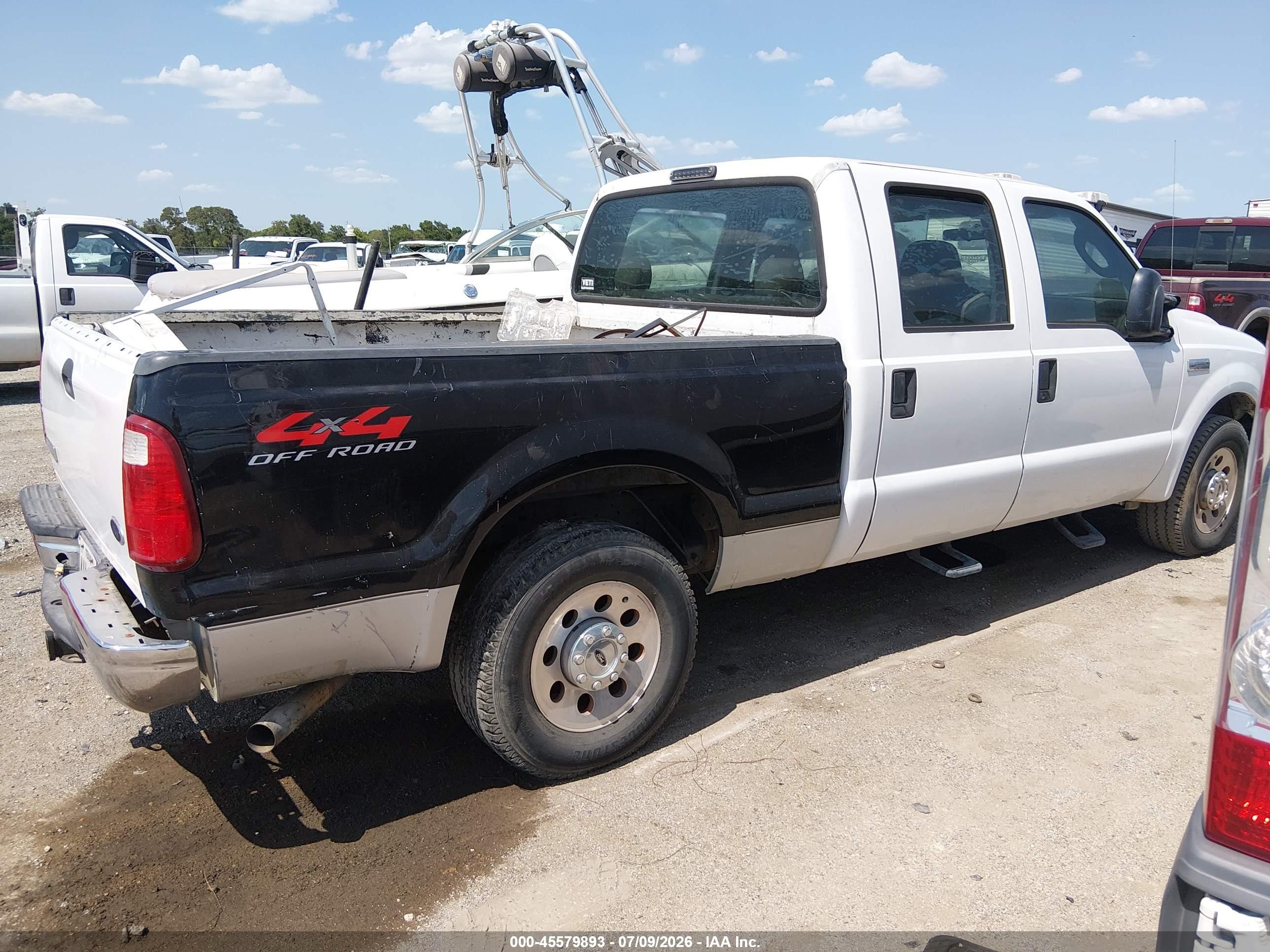 2005 Ford F-250 Lariat/xl/xlt White vin: 1FTSW20515EA56036