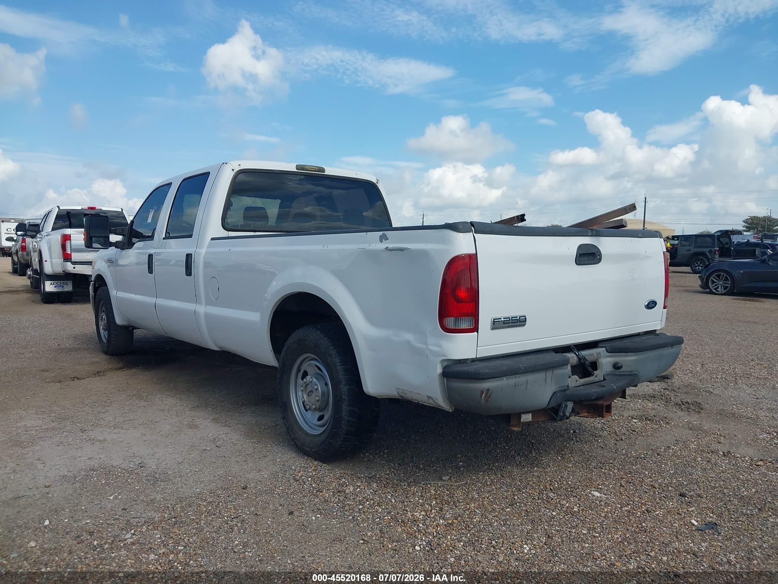 2007 Ford F-250 Lariat/xl/xlt White vin: 1FTSW20547EB40046