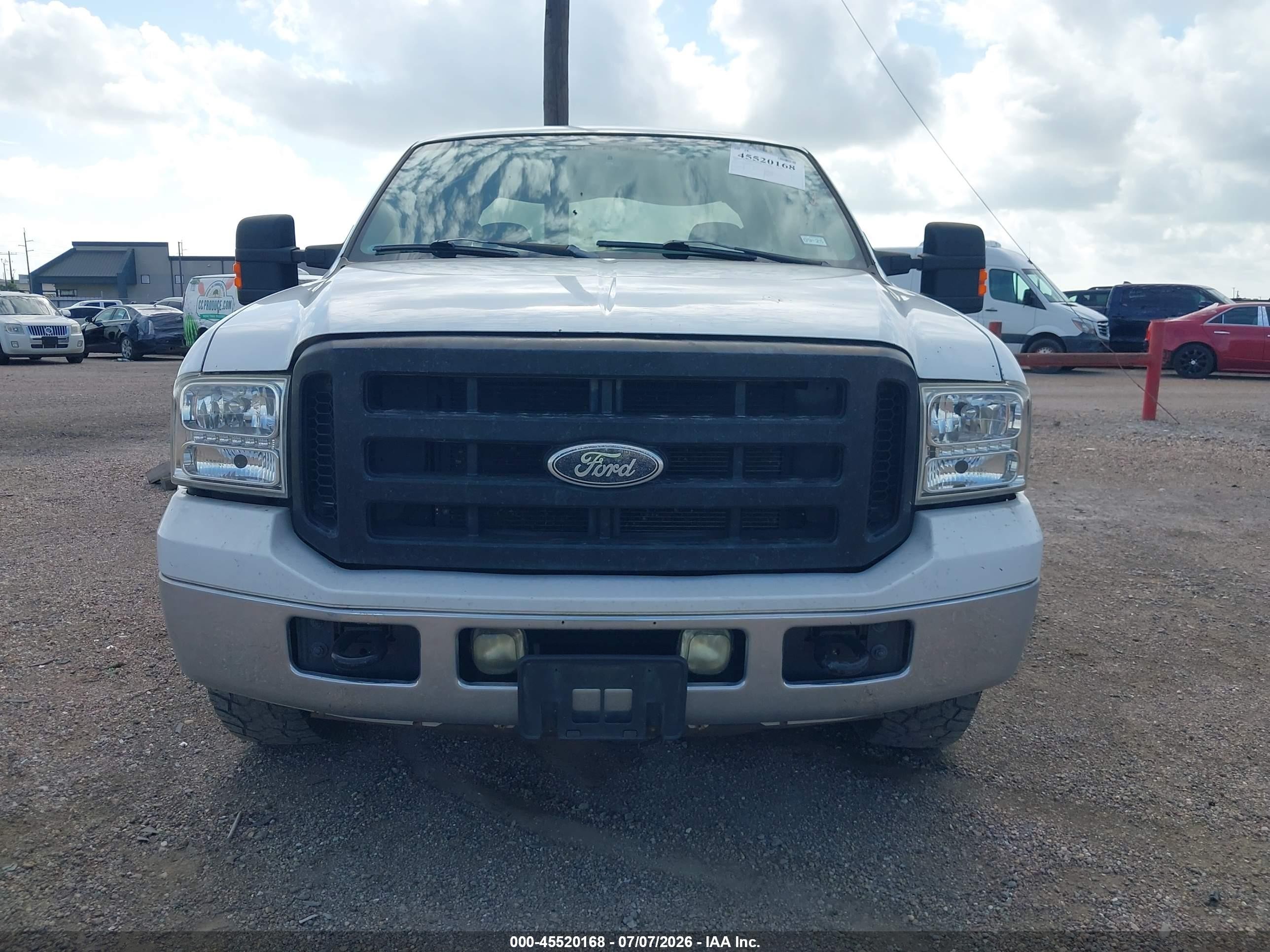 2007 Ford F-250 Lariat/xl/xlt White vin: 1FTSW20547EB40046