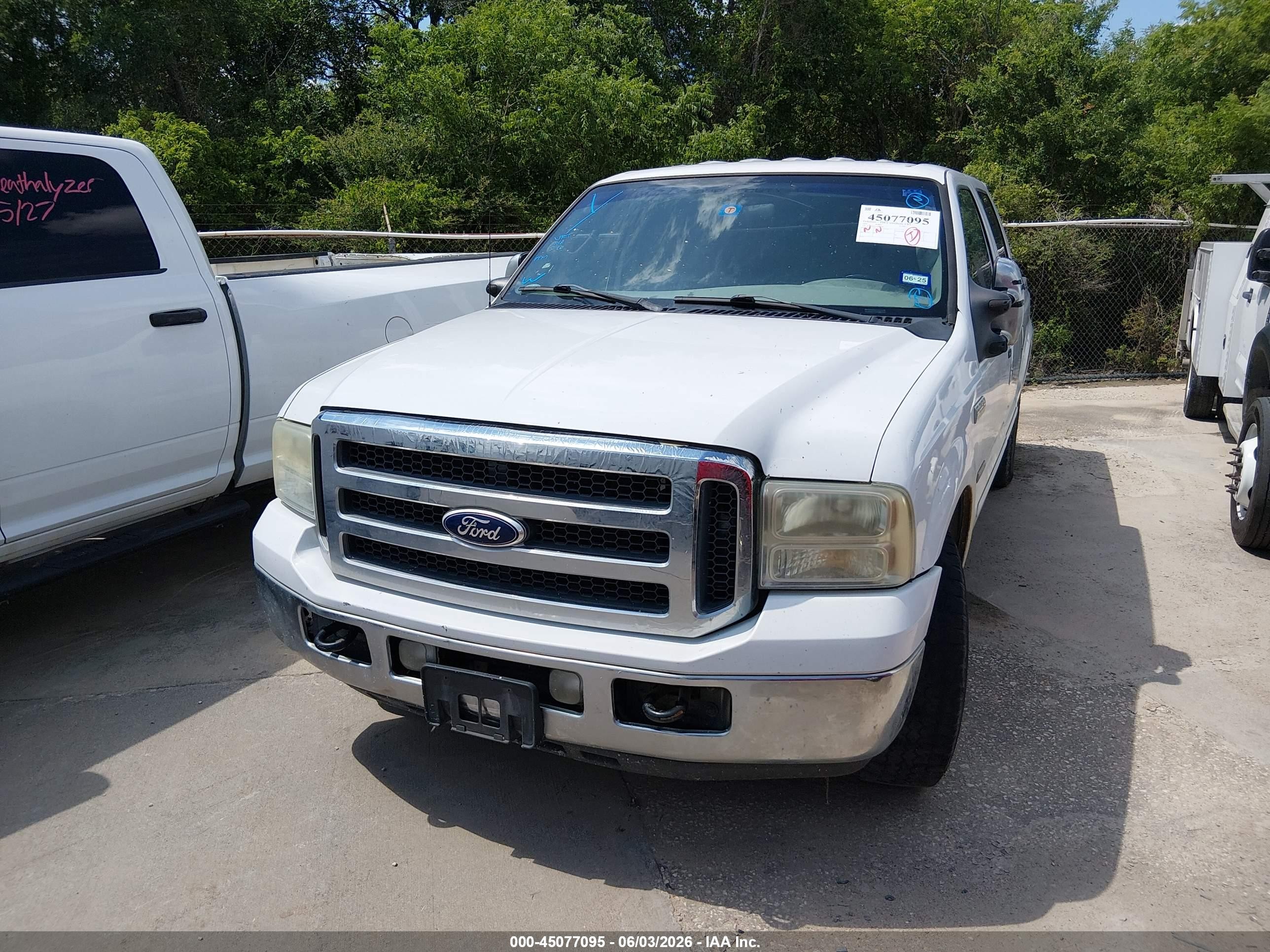 2007 Ford F-250 Lariat/xl/xlt White vin: 1FTSW20P27EA59466