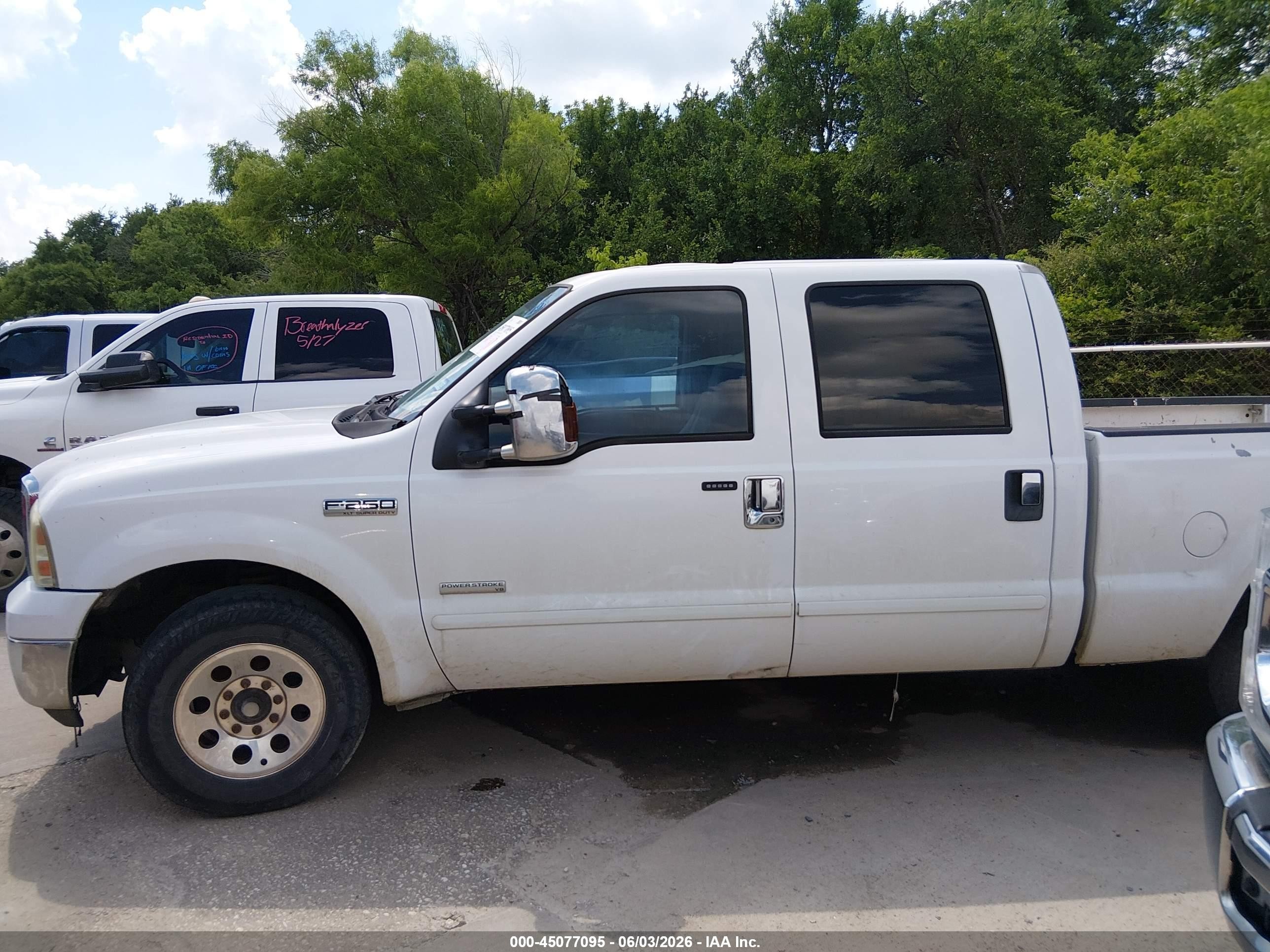 2007 Ford F-250 Lariat/xl/xlt White vin: 1FTSW20P27EA59466
