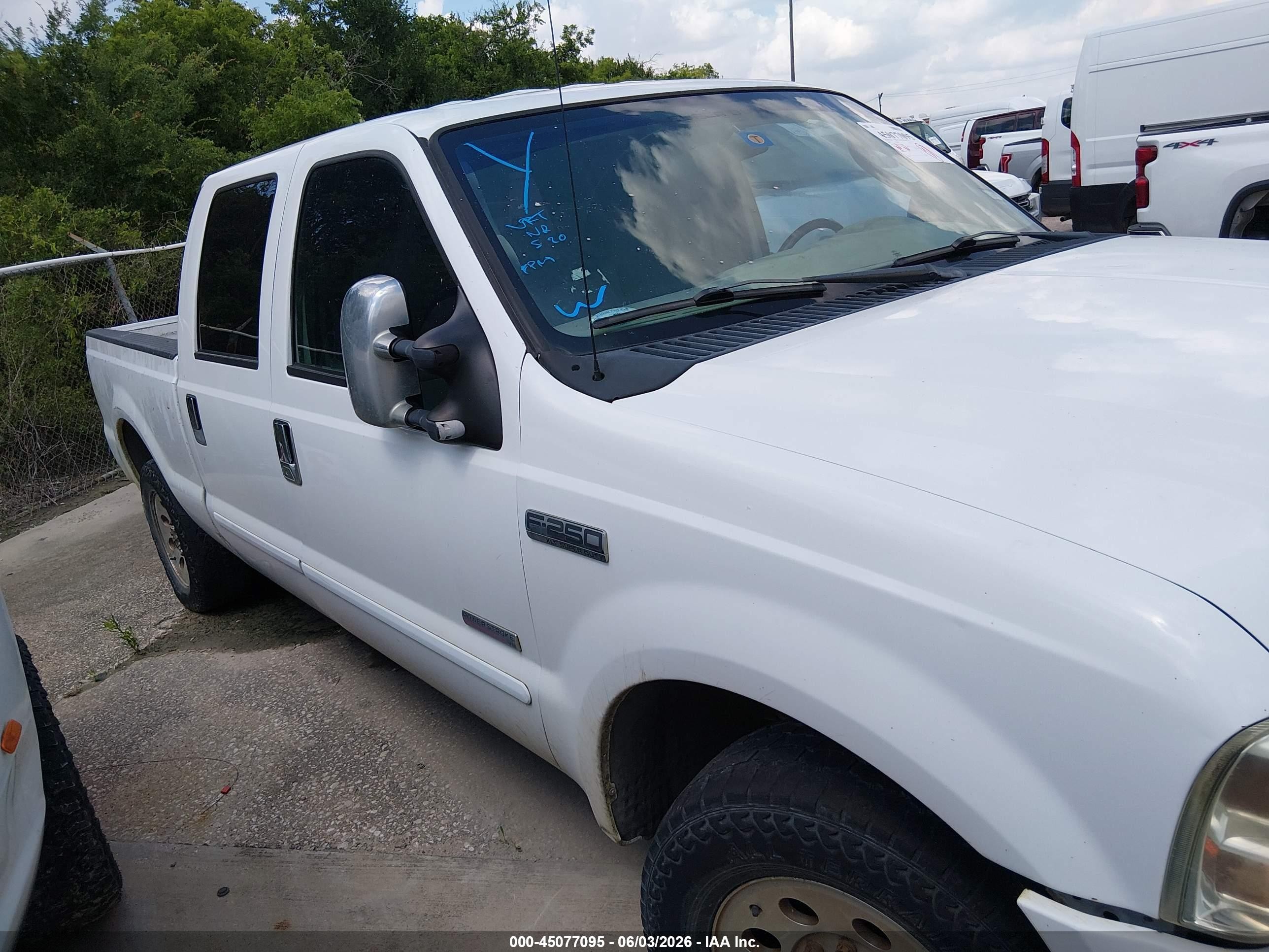 2007 Ford F-250 Lariat/xl/xlt White vin: 1FTSW20P27EA59466