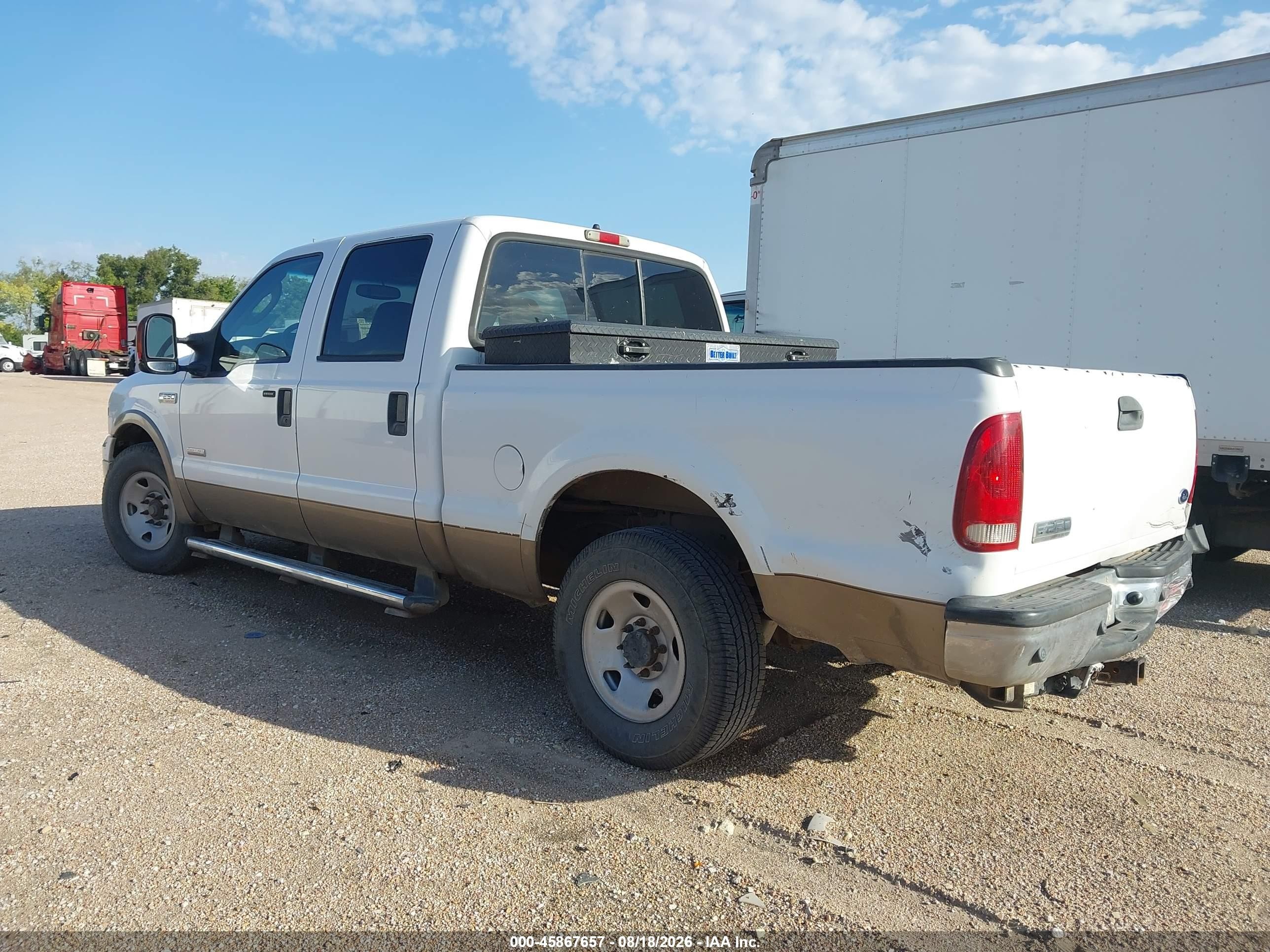 2005 Ford F-250 Lariat/xl/xlt White vin: 1FTSW20P75EC64097