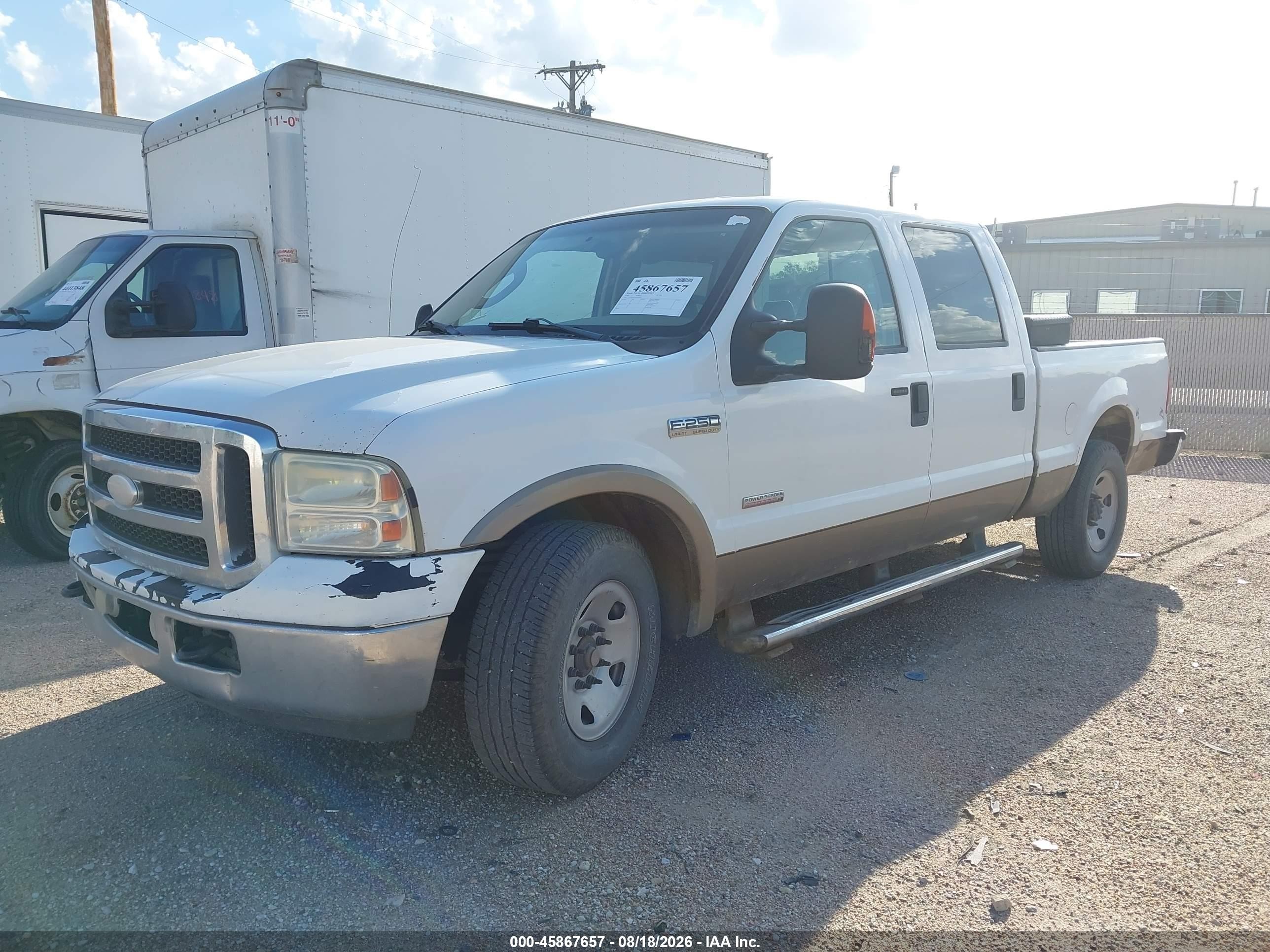 2005 Ford F-250 Lariat/xl/xlt White vin: 1FTSW20P75EC64097