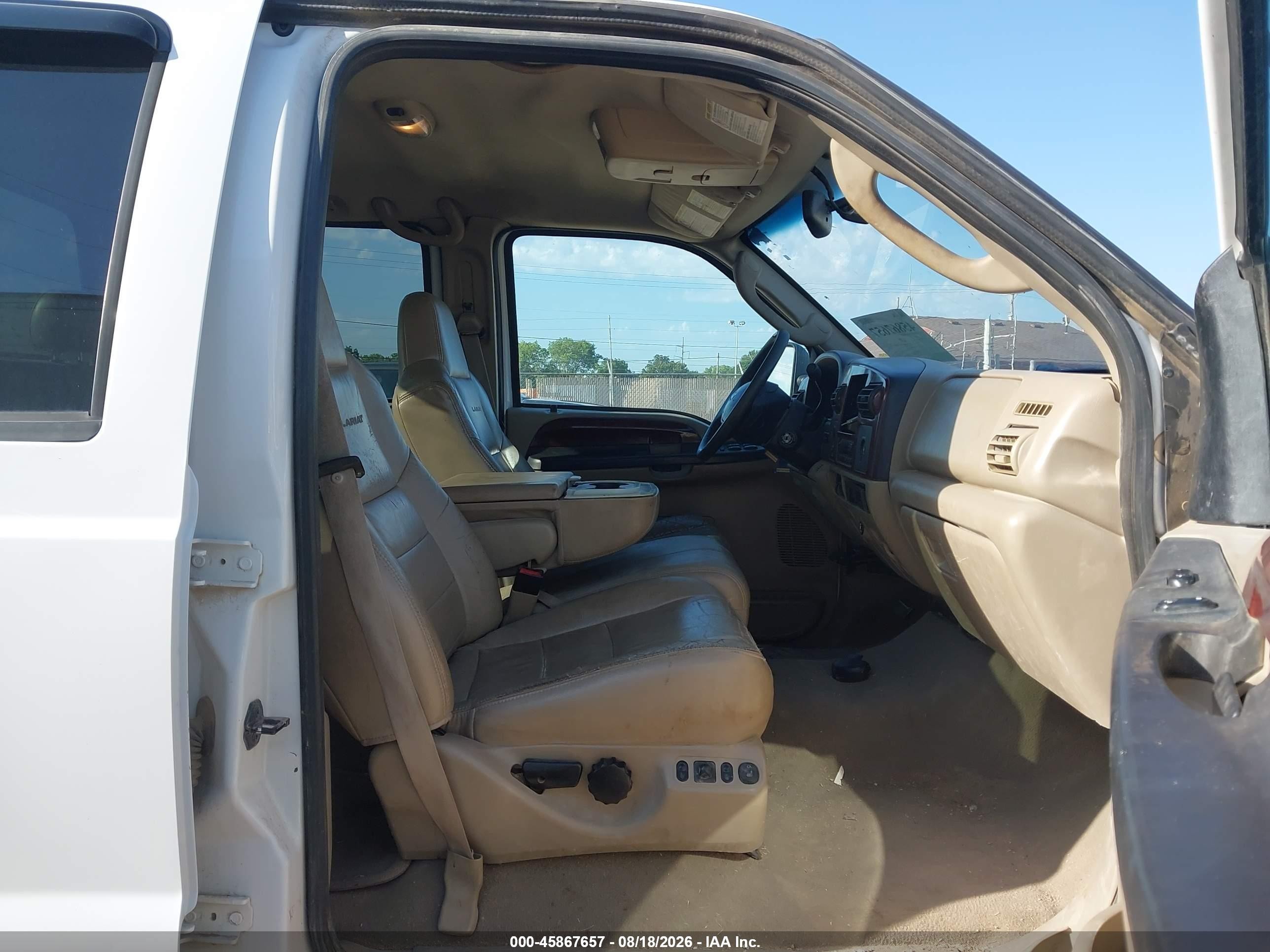 2005 Ford F-250 Lariat/xl/xlt White vin: 1FTSW20P75EC64097