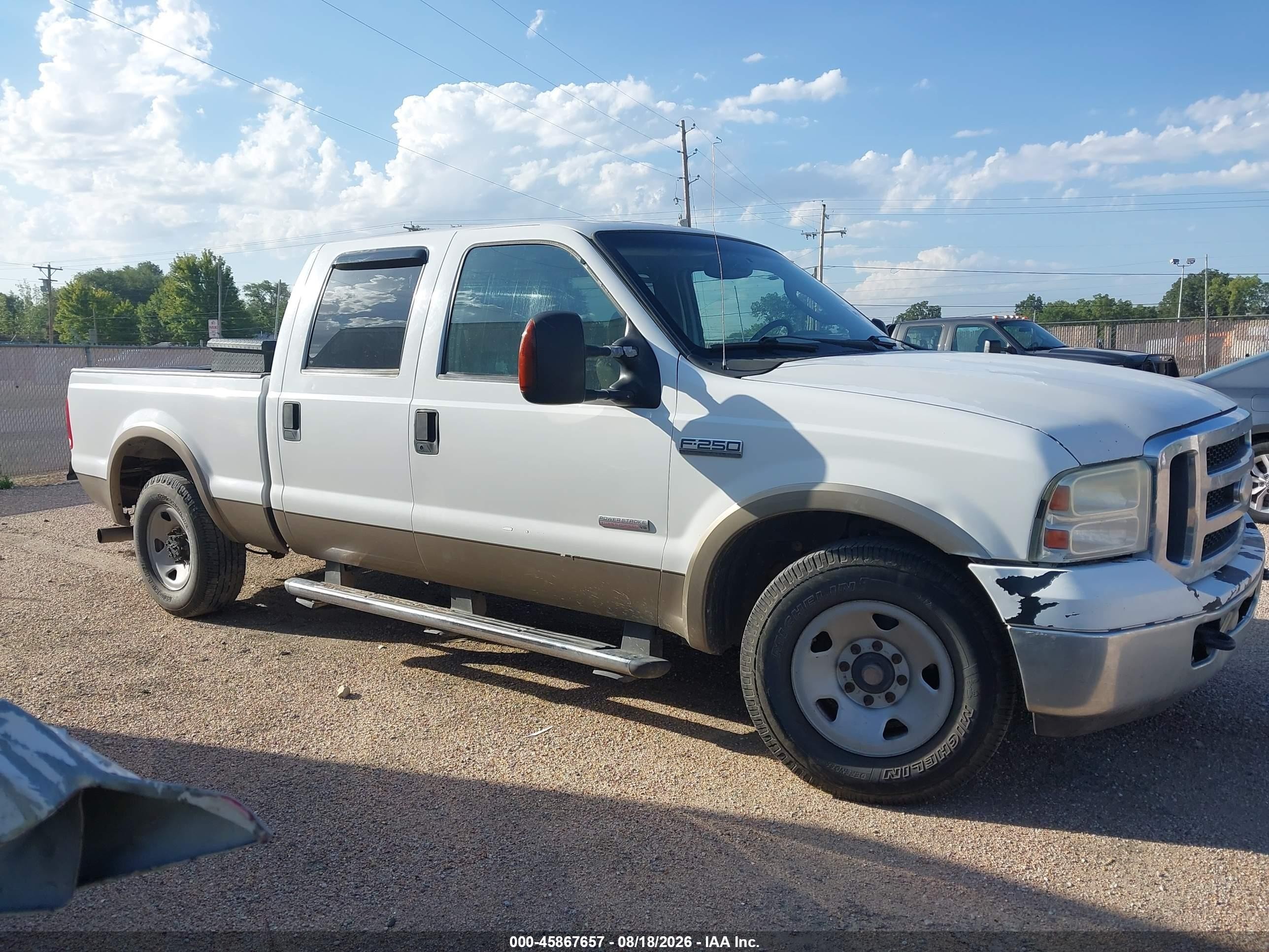 2005 Ford F-250 Lariat/xl/xlt White vin: 1FTSW20P75EC64097