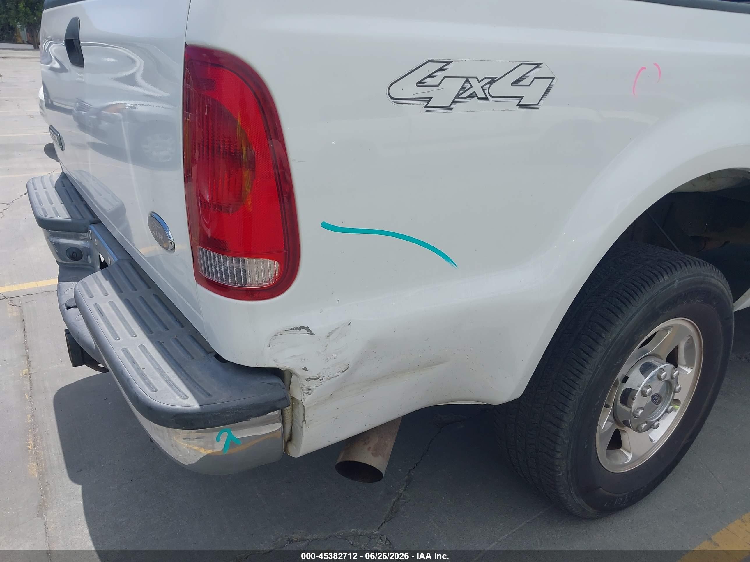 2006 Ford F-250 Lariat/xl/xlt White vin: 1FTSW21506EA55556